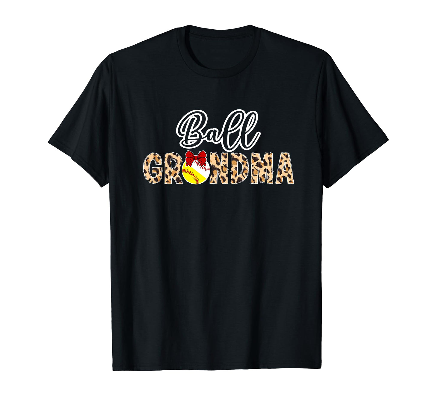 Ball Grandma Leopard Softball T-Shirt - Aesthetic Graphic Men Women - T-Shirt, Sweatshirt, Hoodie