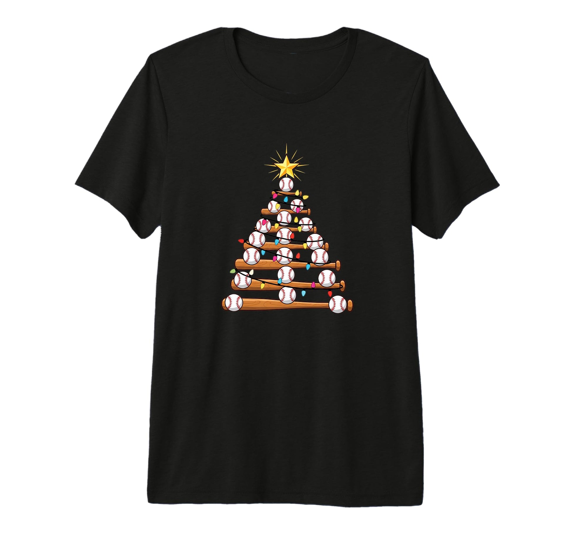Baseball Tree Bats Balls Holiday T-Shirt - Streetwear Style for Adults - T-Shirt, Sweatshirt, Hoodie