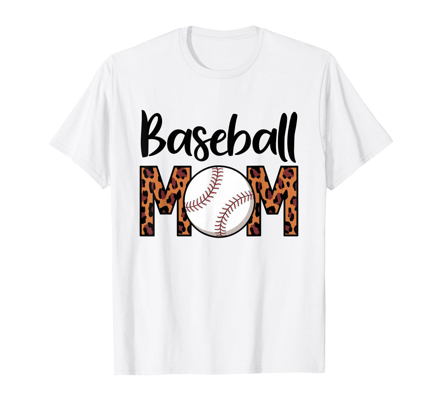 Leopard American Baseball Mom Mama T-Shirt - Fun Novelty Design for Adults - T-Shirt, Sweatshirt, Hoodie