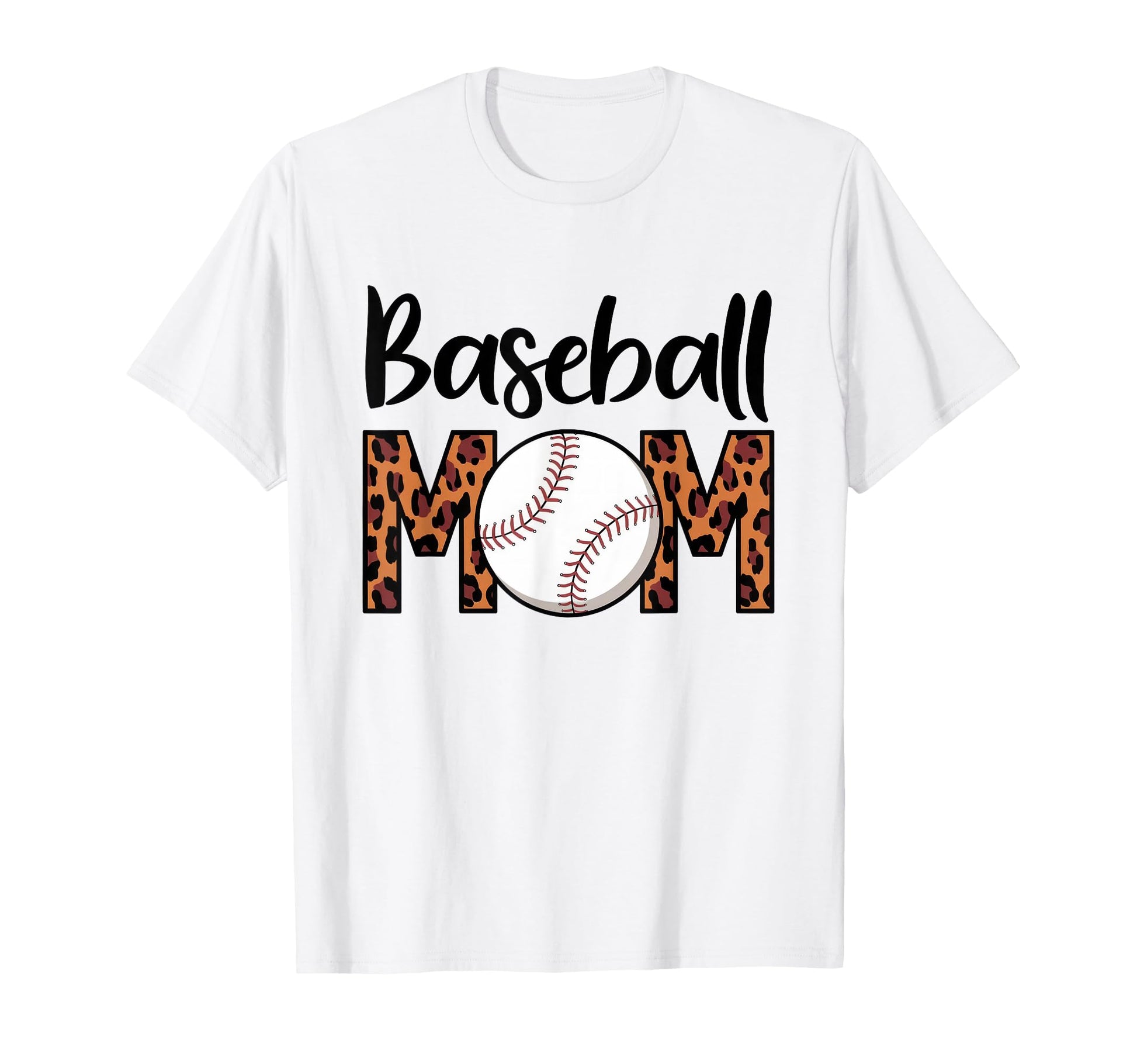 Leopard American Baseball Mom Mama T-Shirt - Fun Novelty Design for Adults - T-Shirt, Sweatshirt, Hoodie