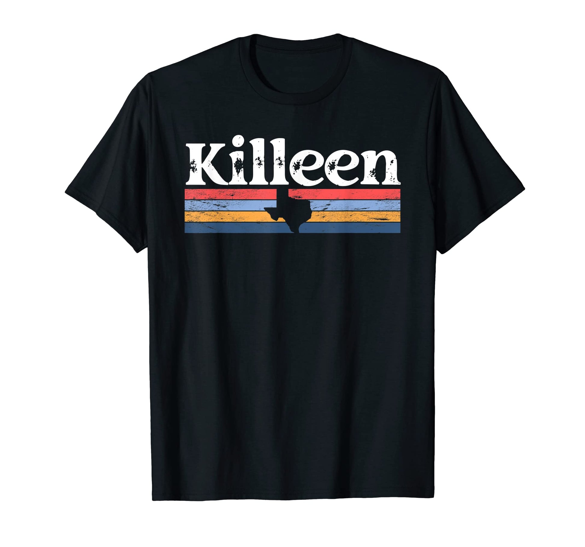 Killeen Texas Tx Stripes State 70S Color T-Shirt - Custom Art Print Unisex - T-Shirt, Sweatshirt, Hoodie