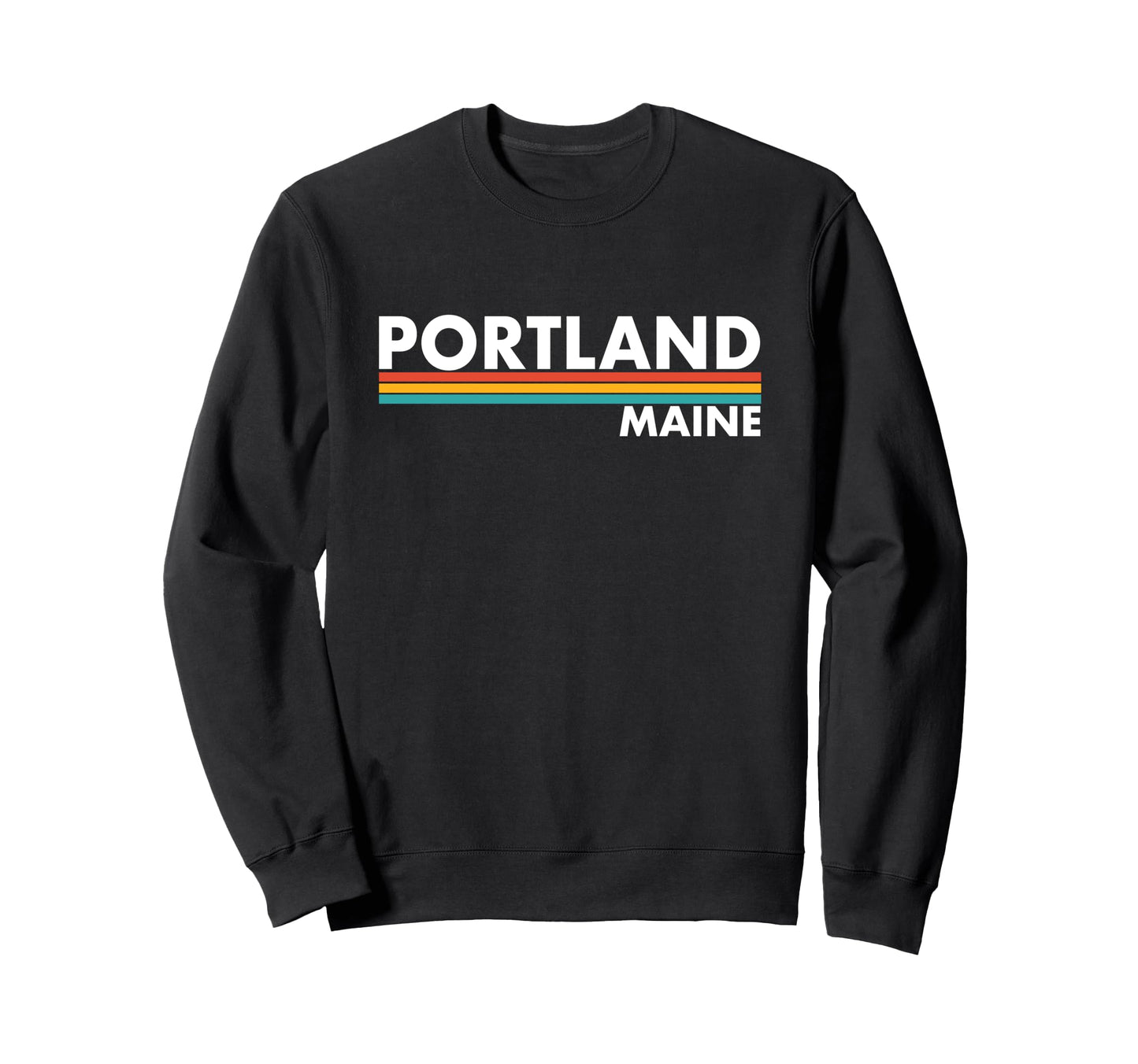 Portland Maine Stripes Sweatshirt - Novelty Apparel Unisex - T-Shirt, Sweatshirt, Hoodie