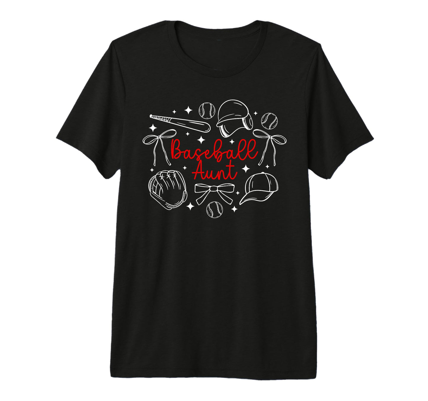 Baseball Aunt Coquette Aunt Baseball T-Shirt - Custom Art Print Men Women - T-Shirt, Sweatshirt, Hoodie