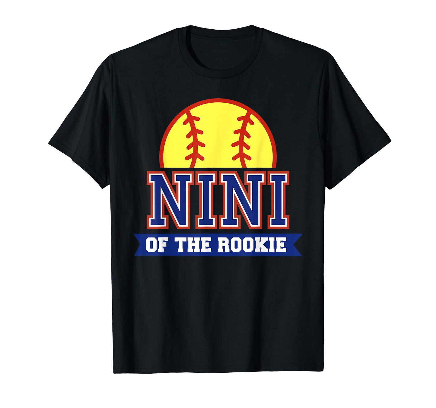 Nini Rookie 1St Birthday Softball T-Shirt - Custom Art Print for Adults - T-Shirt, Sweatshirt, Hoodie