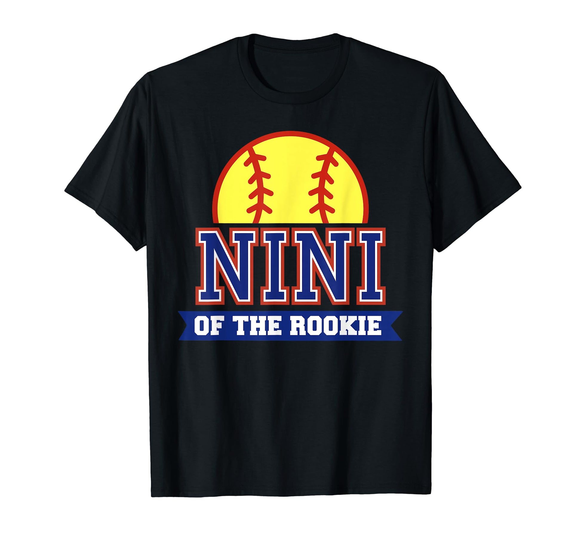 Nini Rookie 1St Birthday Softball T-Shirt - Custom Art Print for Adults - T-Shirt, Sweatshirt, Hoodie