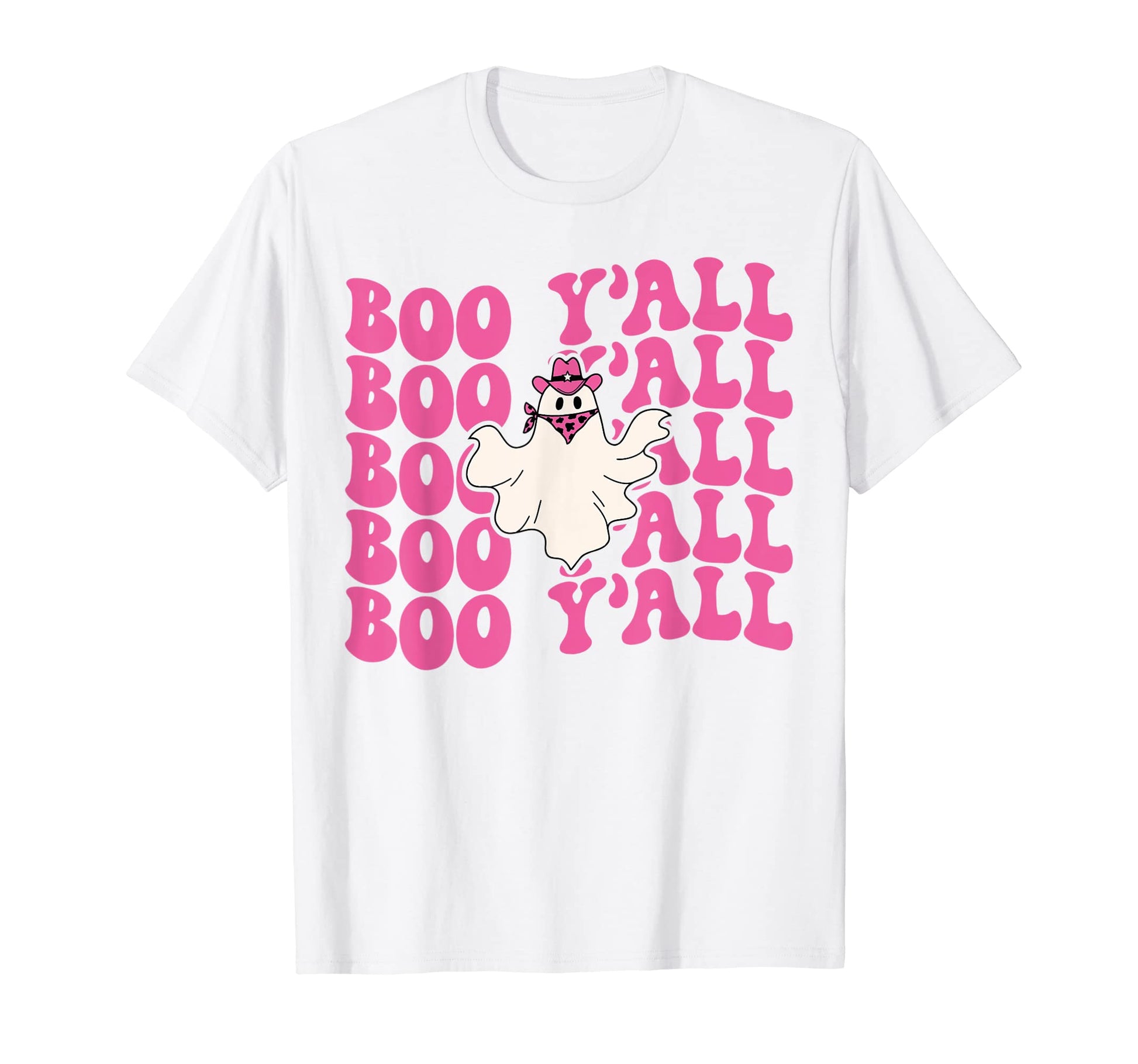 Boo Yall Country Western Groovy Ghost T-Shirt - Fun Novelty Design Unisex - T-Shirt, Sweatshirt, Hoodie