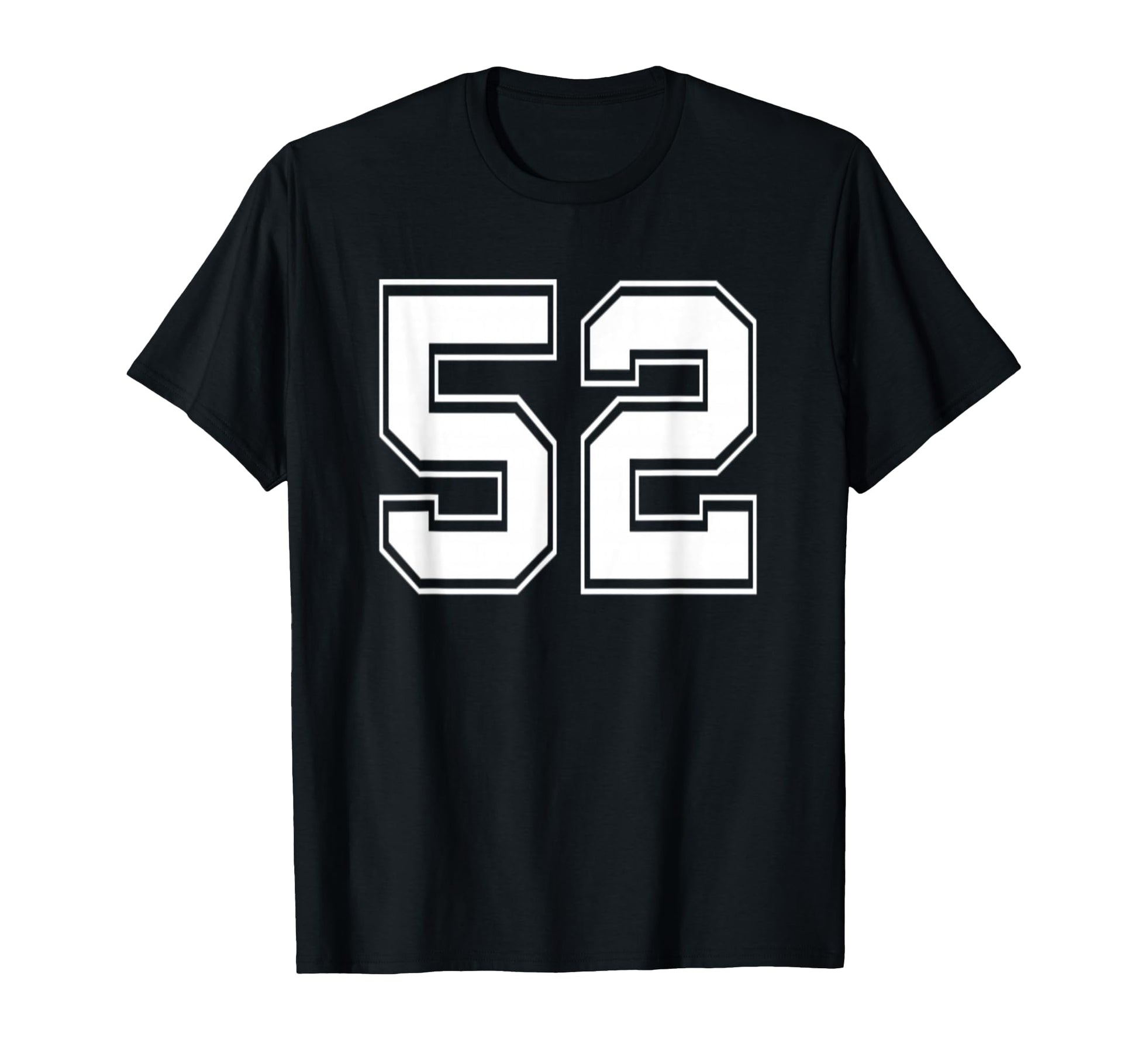 Number 52 Baseball Football T-Shirt - Casual Everyday Wear for Adults - T-Shirt, Sweatshirt, Hoodie