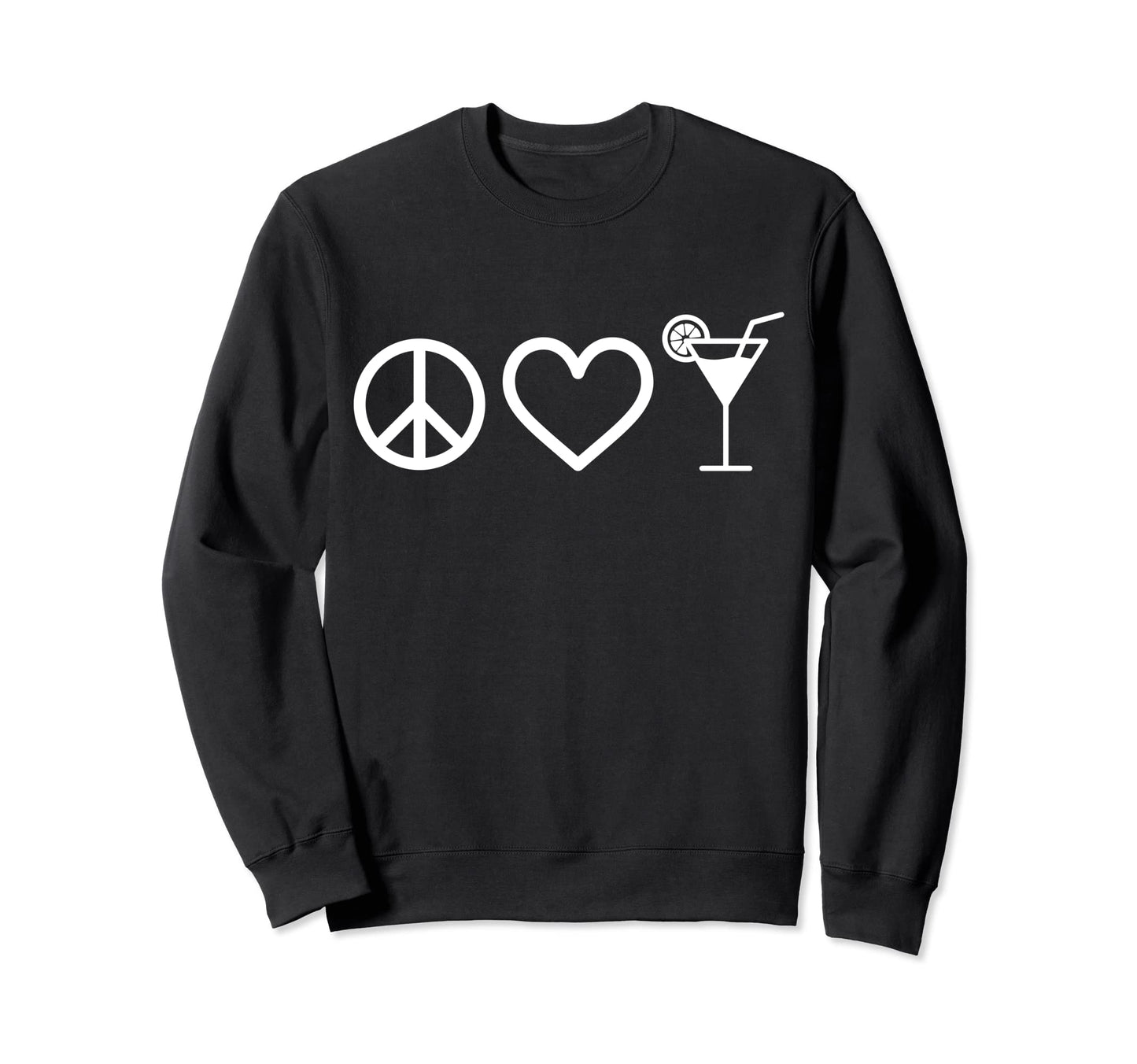 Cocktail Lover Bartender Peace Sweatshirt - Custom Art Print Men Women - T-Shirt, Sweatshirt, Hoodie