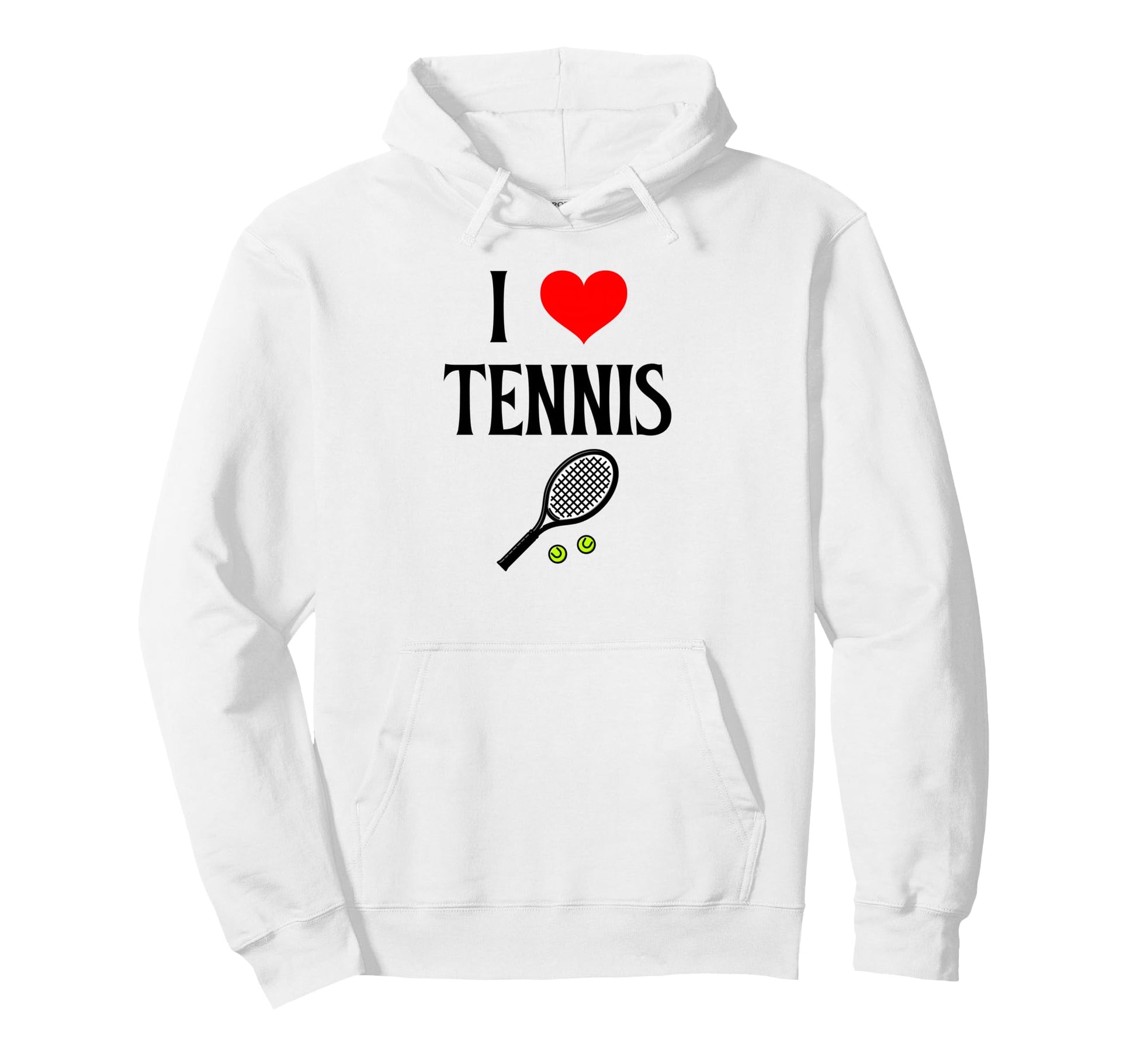 I Love Tennis I Heart Tennis Funny Hoodie - Minimalist Print for Adults - T-Shirt, Sweatshirt, Hoodie