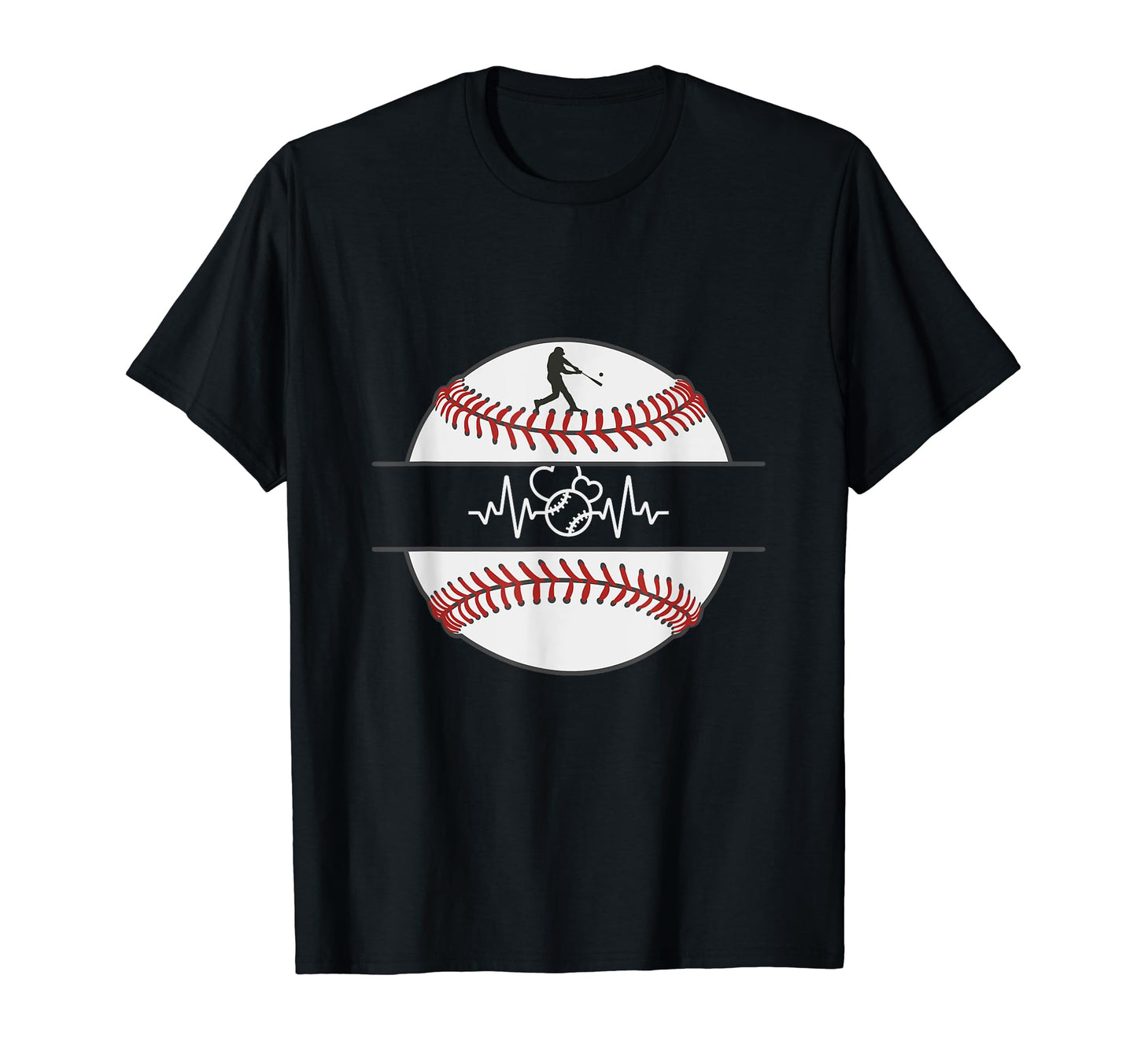 Baseball Heartbeat Funny Baseball T-Shirt - Custom Art Print Men Women - T-Shirt, Sweatshirt, Hoodie