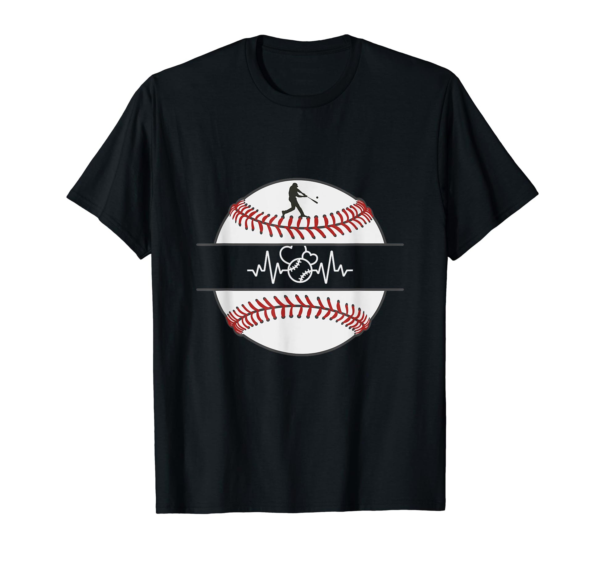 Baseball Heartbeat Funny Baseball T-Shirt - Custom Art Print Men Women - T-Shirt, Sweatshirt, Hoodie
