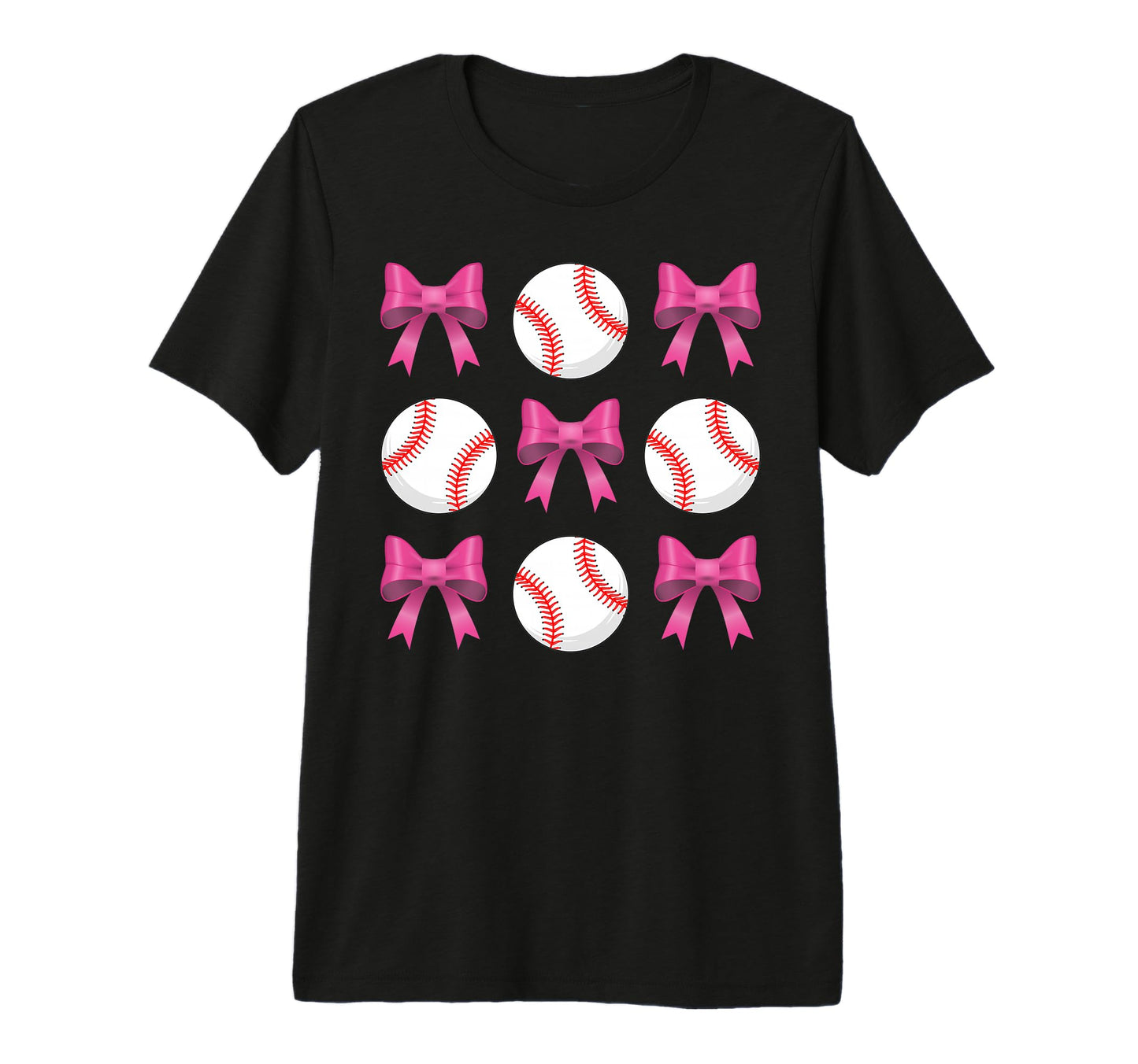 Baseball Mom Mama Coquette Bow Happy T-Shirt - Graphic Print Unisex - T-Shirt, Sweatshirt, Hoodie