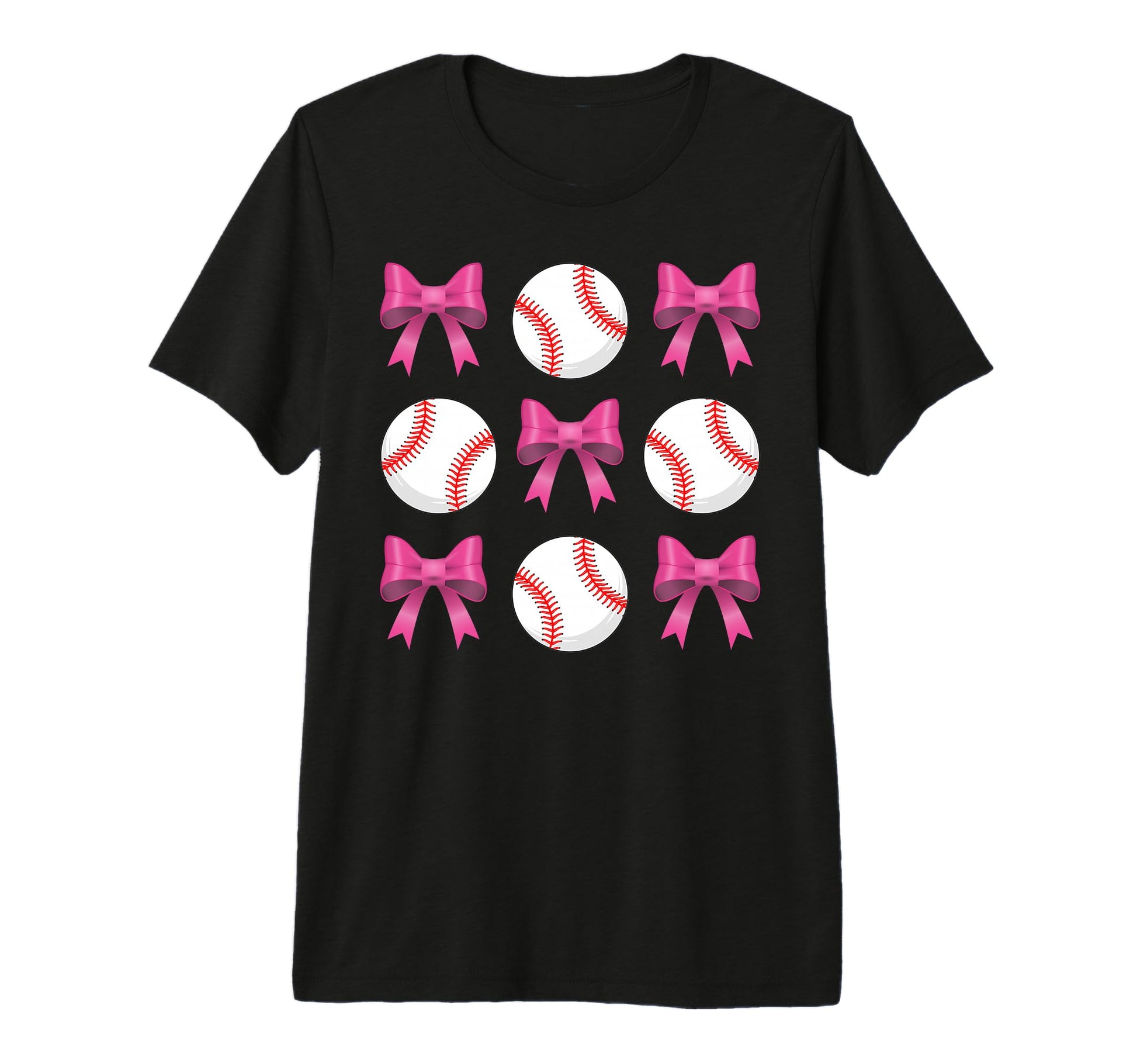 Baseball Mom Mama Coquette Bow Happy T-Shirt - Graphic Print Unisex - T-Shirt, Sweatshirt, Hoodie