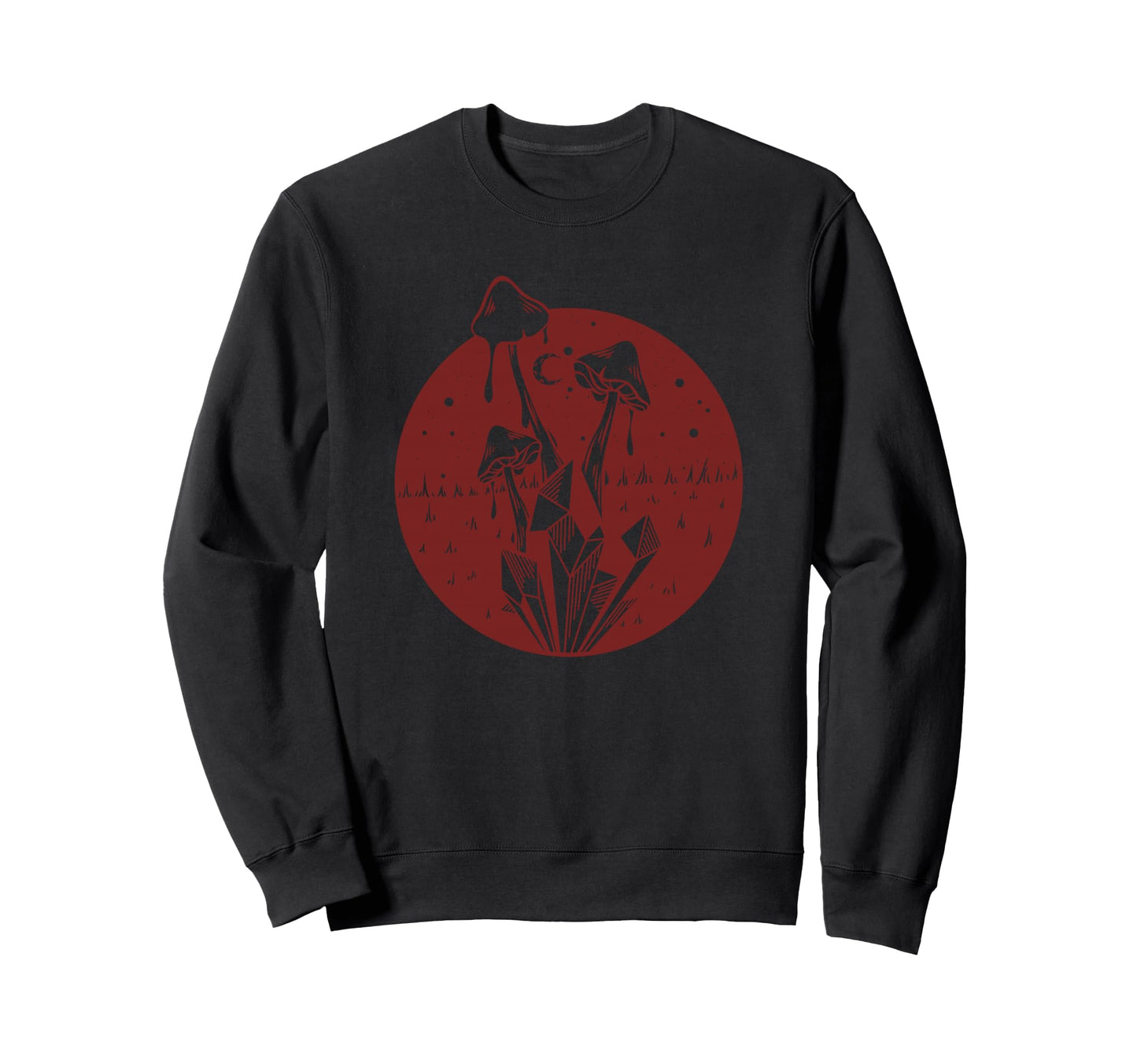 Crystals Mushrooms Witchy Alt Emo Sweatshirt - Minimalist Print Men Women - T-Shirt, Sweatshirt, Hoodie