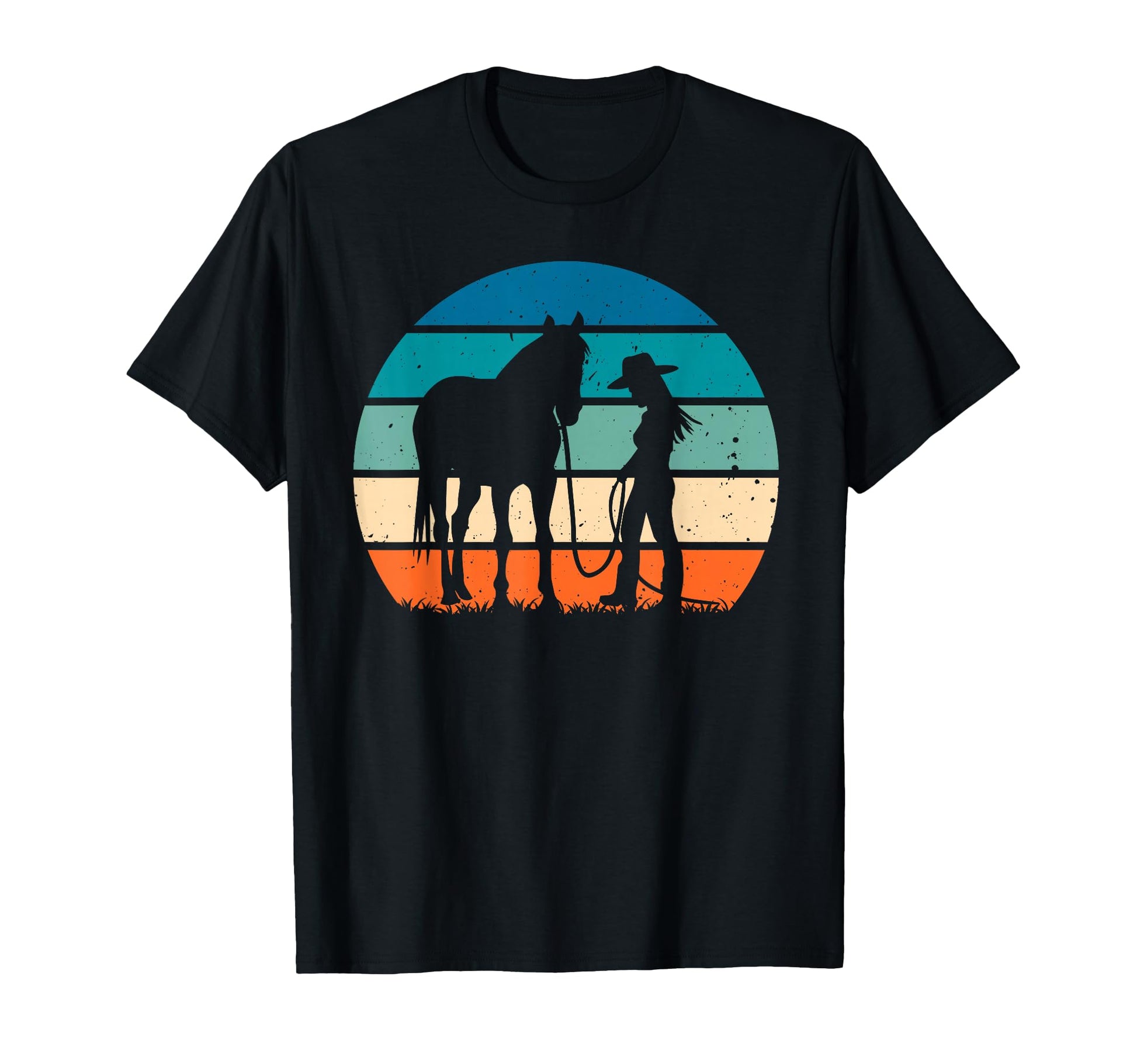 Cowgirl Horse Sunset Western Country T-Shirt - Aesthetic Graphic for Adults - T-Shirt, Sweatshirt, Hoodie