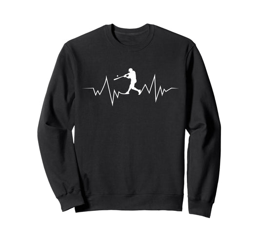 Baseball Heartbeat Sport Fans Sweatshirt - Casual Everyday Wear for Adults - T-Shirt, Sweatshirt, Hoodie