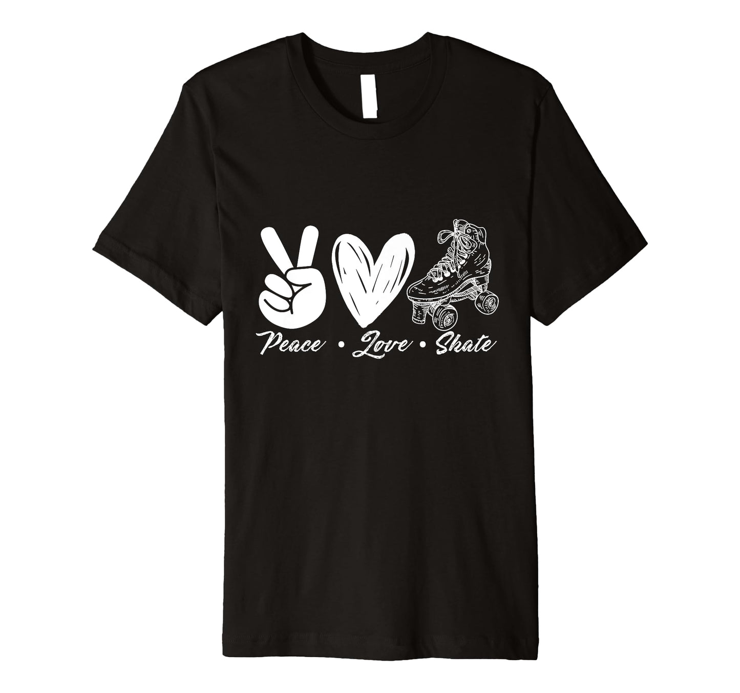 Peace Love Skate Roller Skating Peace T-Shirt - Minimalist Print Unisex - T-Shirt, Sweatshirt, Hoodie