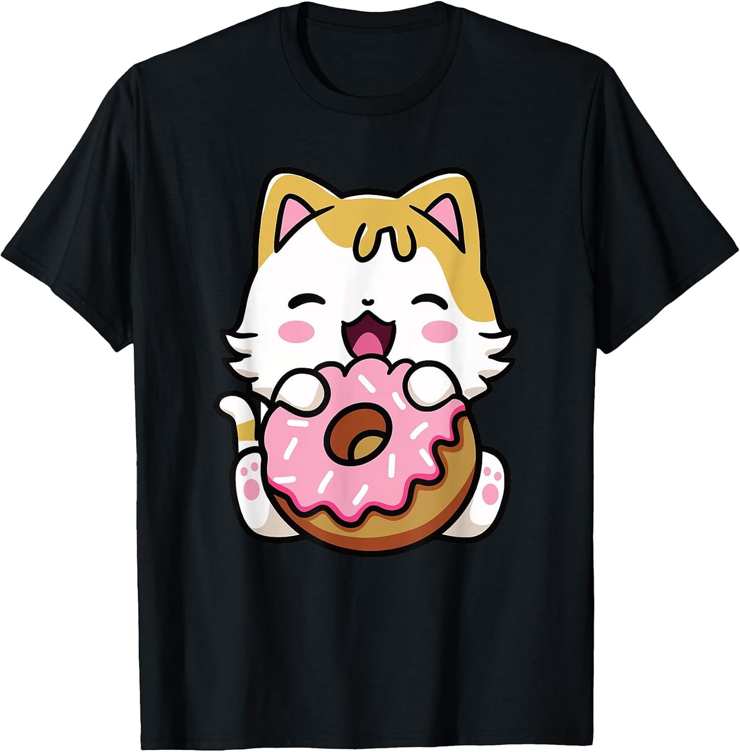 Cute Kawaii Cat Donut Anime Lover Clothing - Adult & Kids T-Shirts, Sweatshirts & Hoodies apparel design preview 1