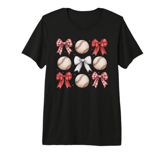 Baseball Coquette Bow Mom Sister T-Shirt - Fun Novelty Design Men Women - T-Shirt, Sweatshirt, Hoodie