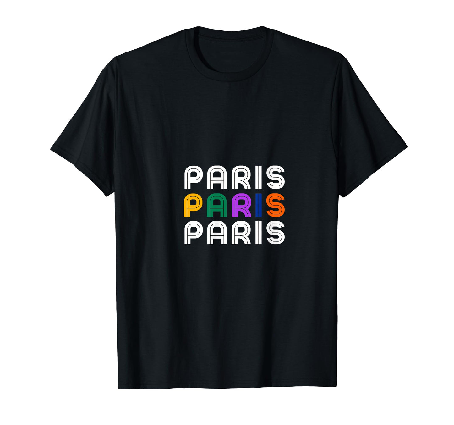 Paris Vibrant Typography T-Shirt - Fun Novelty Design for Adults - T-Shirt, Sweatshirt, Hoodie