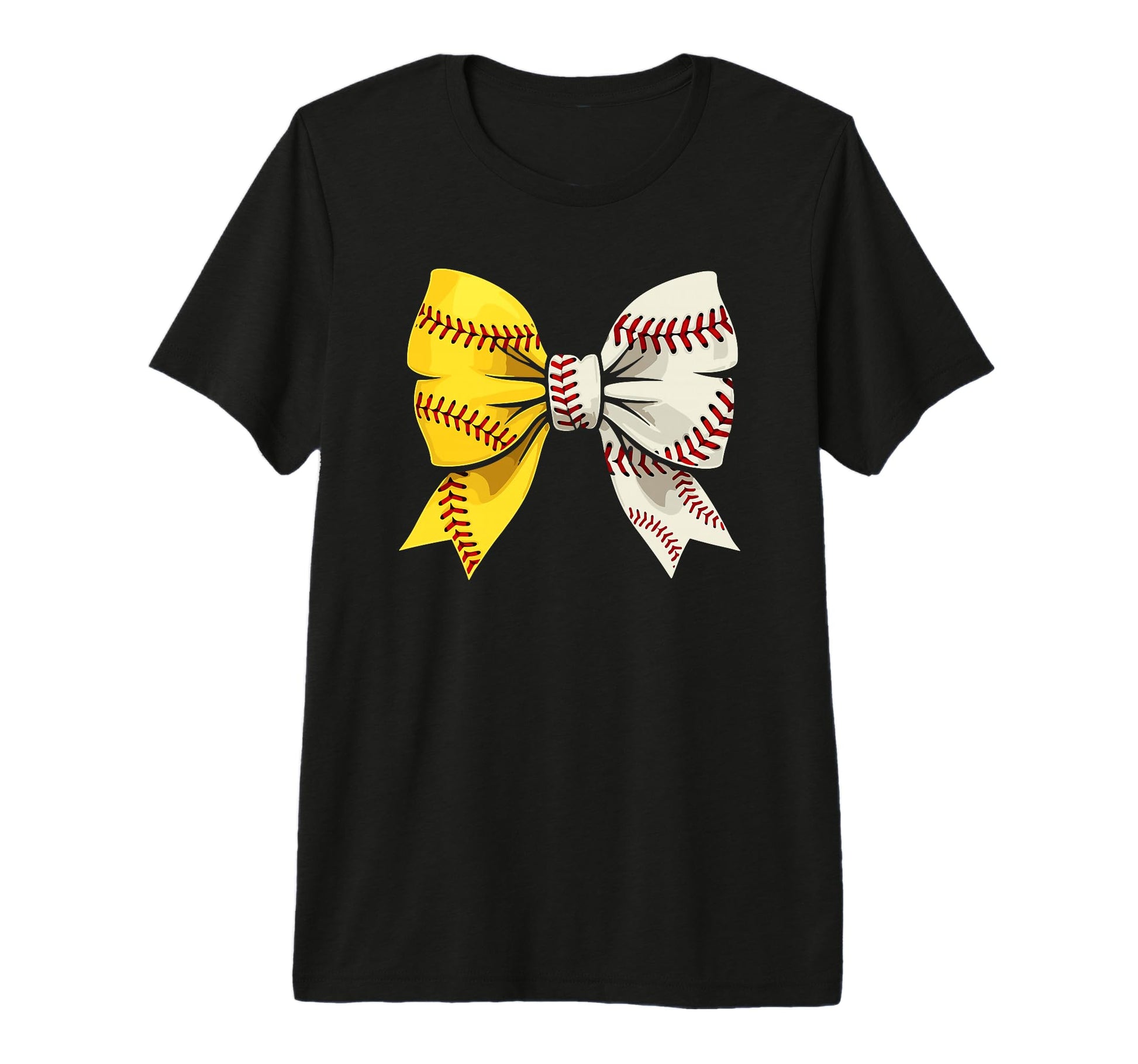 Baseball Softball Coquette Bow T-Shirt - Custom Art Print Men Women - T-Shirt, Sweatshirt, Hoodie