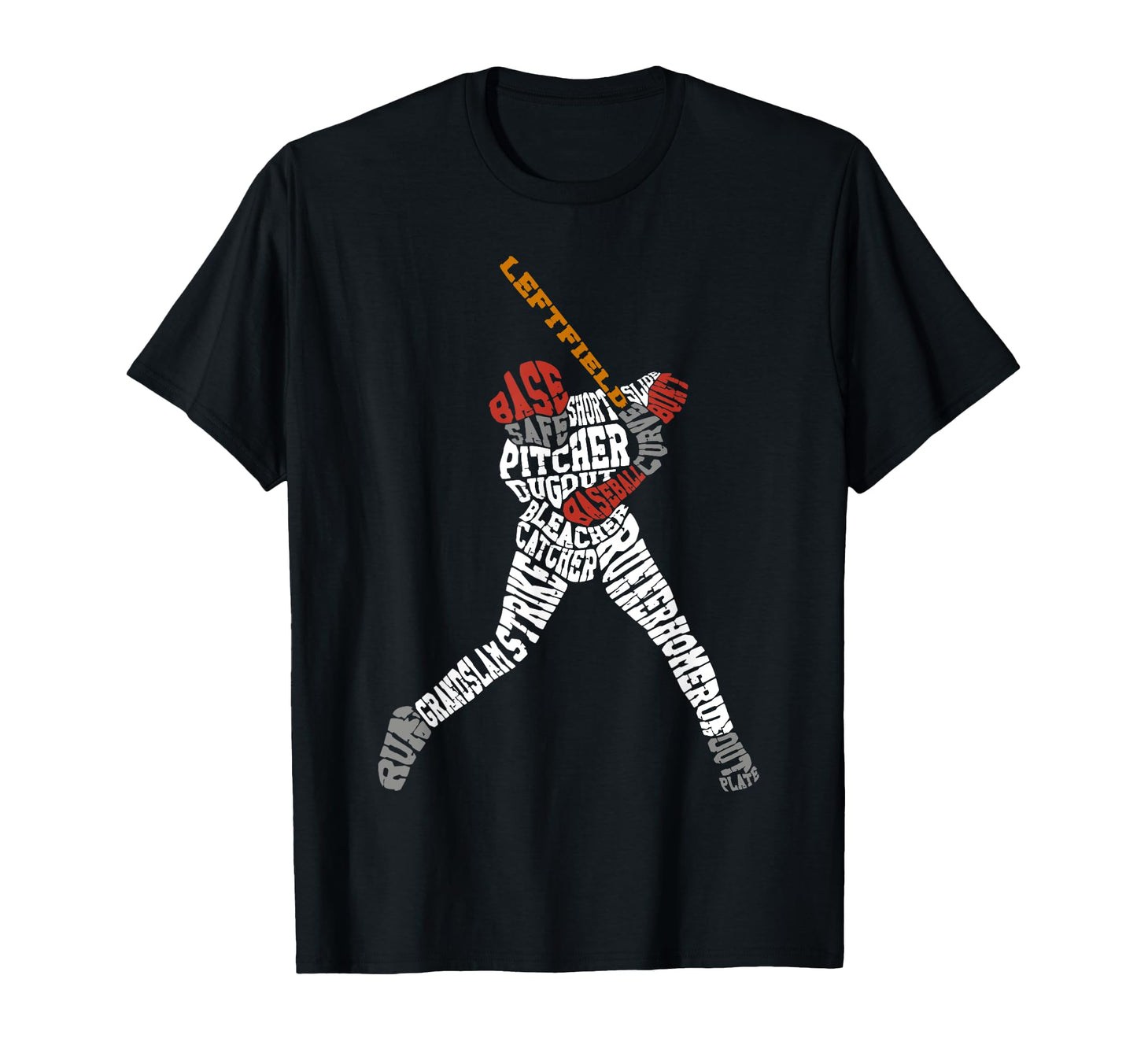 Baseball Fan Word Cloud Batter Baseball T-Shirt - Graphic Print Men Women - T-Shirt, Sweatshirt, Hoodie