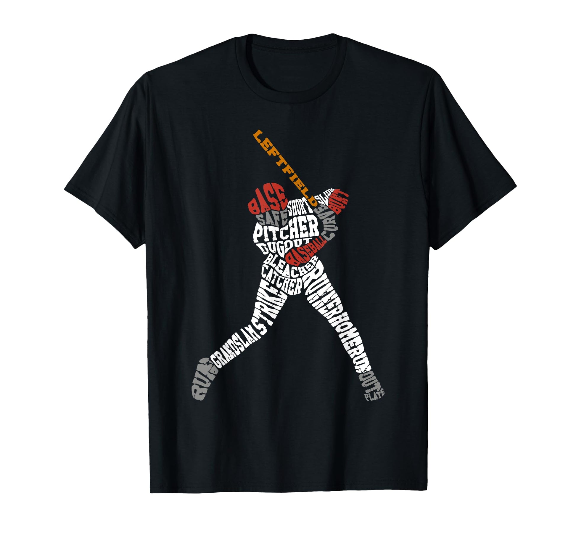 Baseball Fan Word Cloud Batter Baseball T-Shirt - Graphic Print Men Women - T-Shirt, Sweatshirt, Hoodie