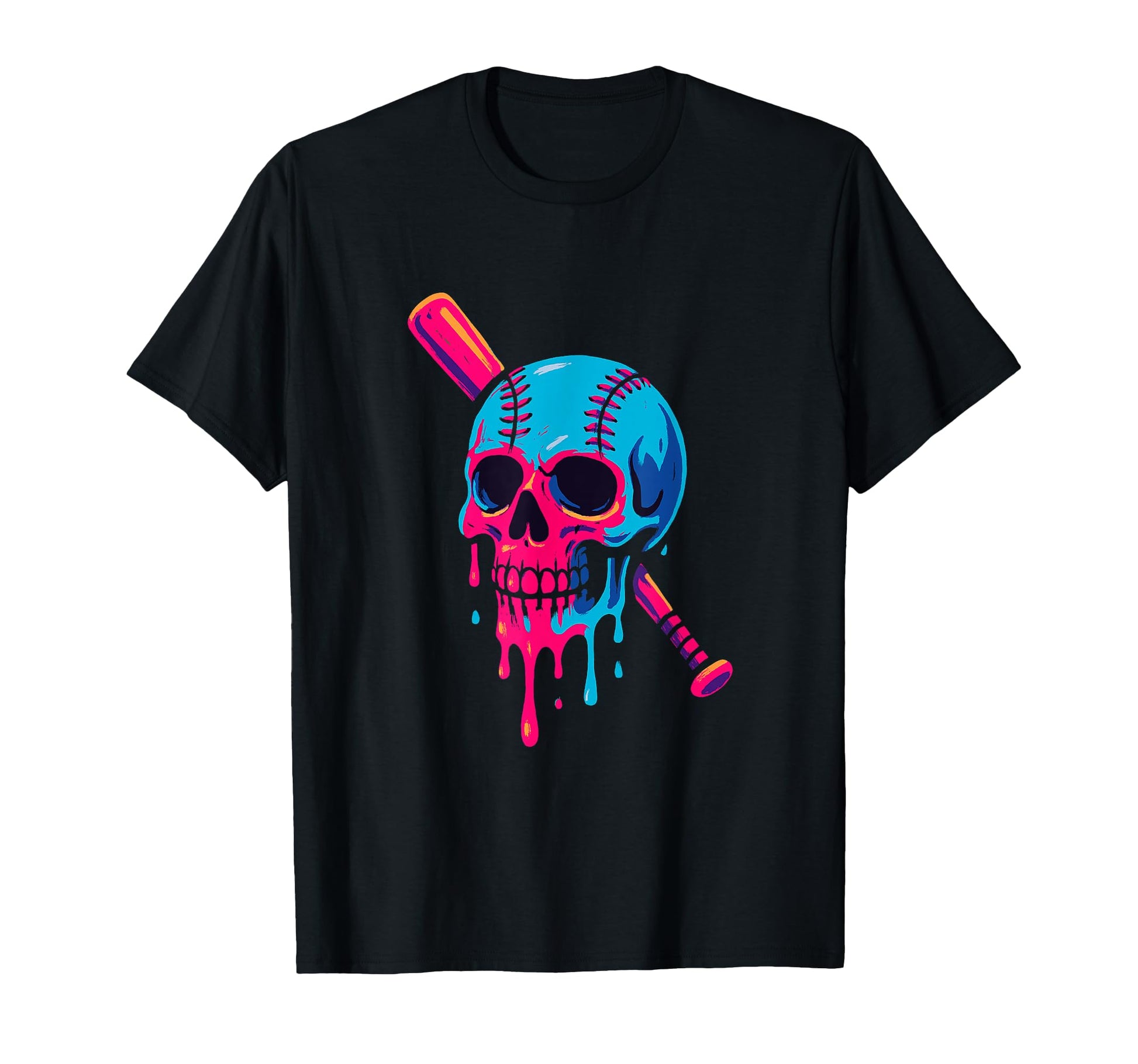 Melting Skull Baseball Bat Skull T-Shirt - Unique Graphic for Adults - T-Shirt, Sweatshirt, Hoodie