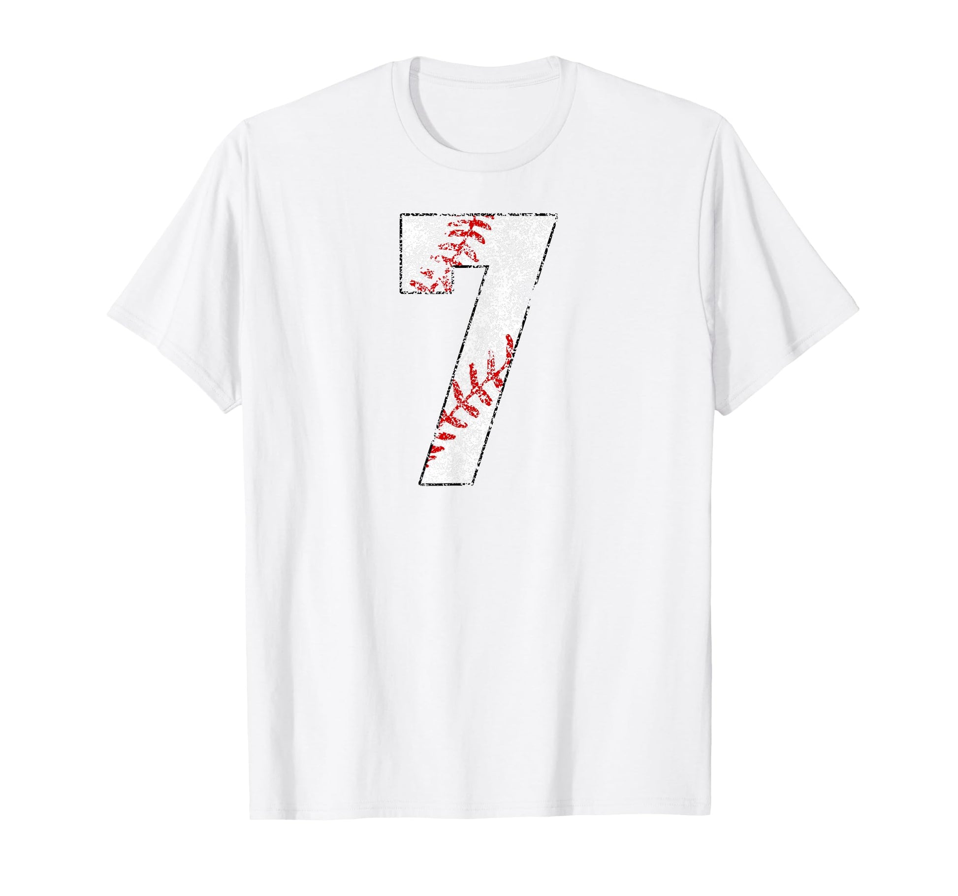 Distressed Baseball Number 7 Jersey T-Shirt - Novelty Apparel Men Women - T-Shirt, Sweatshirt, Hoodie