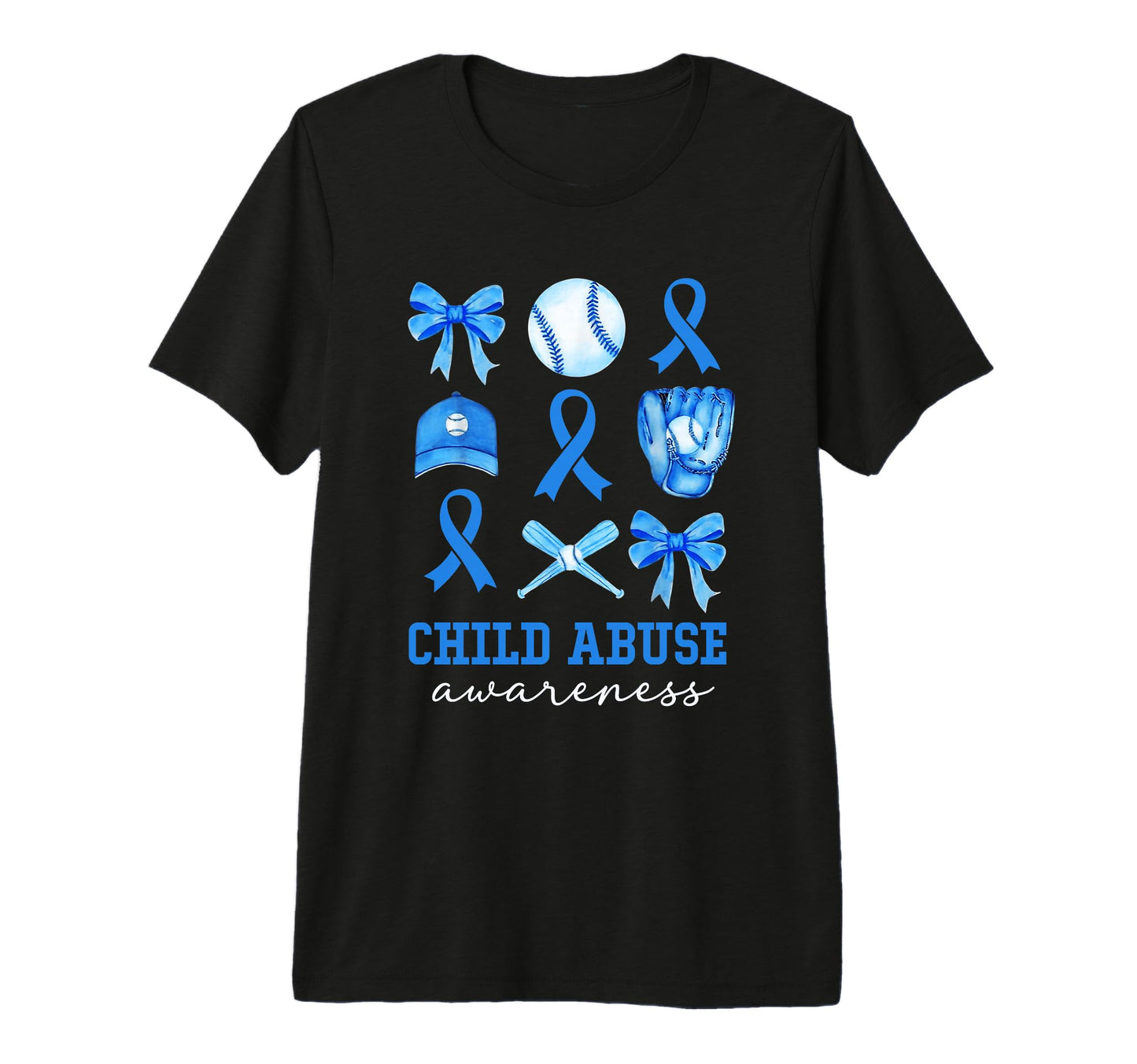 Child Abuse Awareness Coquette Bow T-Shirt - Unique Graphic Men Women - T-Shirt, Sweatshirt, Hoodie