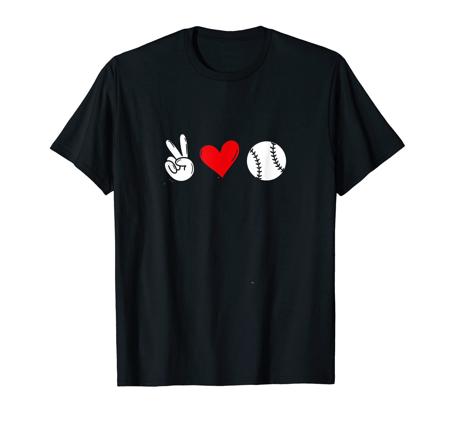 Peace Love Baseball Fan T-Shirt - Fun Novelty Design Unisex - T-Shirt, Sweatshirt, Hoodie