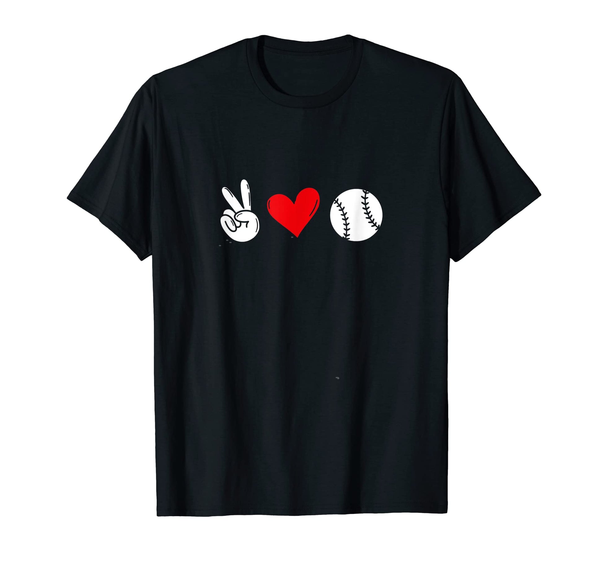 Peace Love Baseball Fan T-Shirt - Fun Novelty Design Unisex - T-Shirt, Sweatshirt, Hoodie