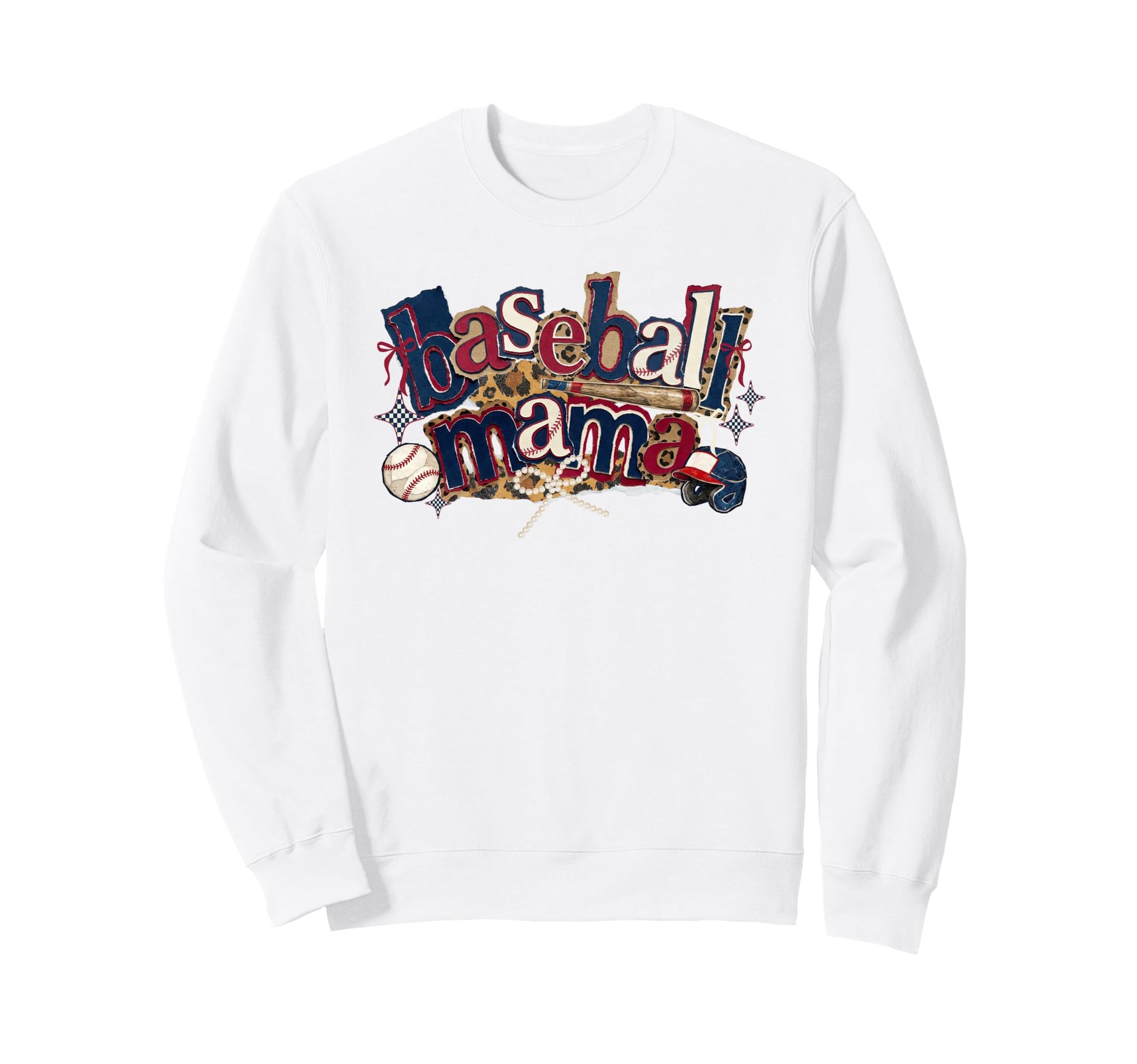 Baseball Mama Leopard Coquette Bow Sweatshirt - Trendy Graphic Unisex - T-Shirt, Sweatshirt, Hoodie
