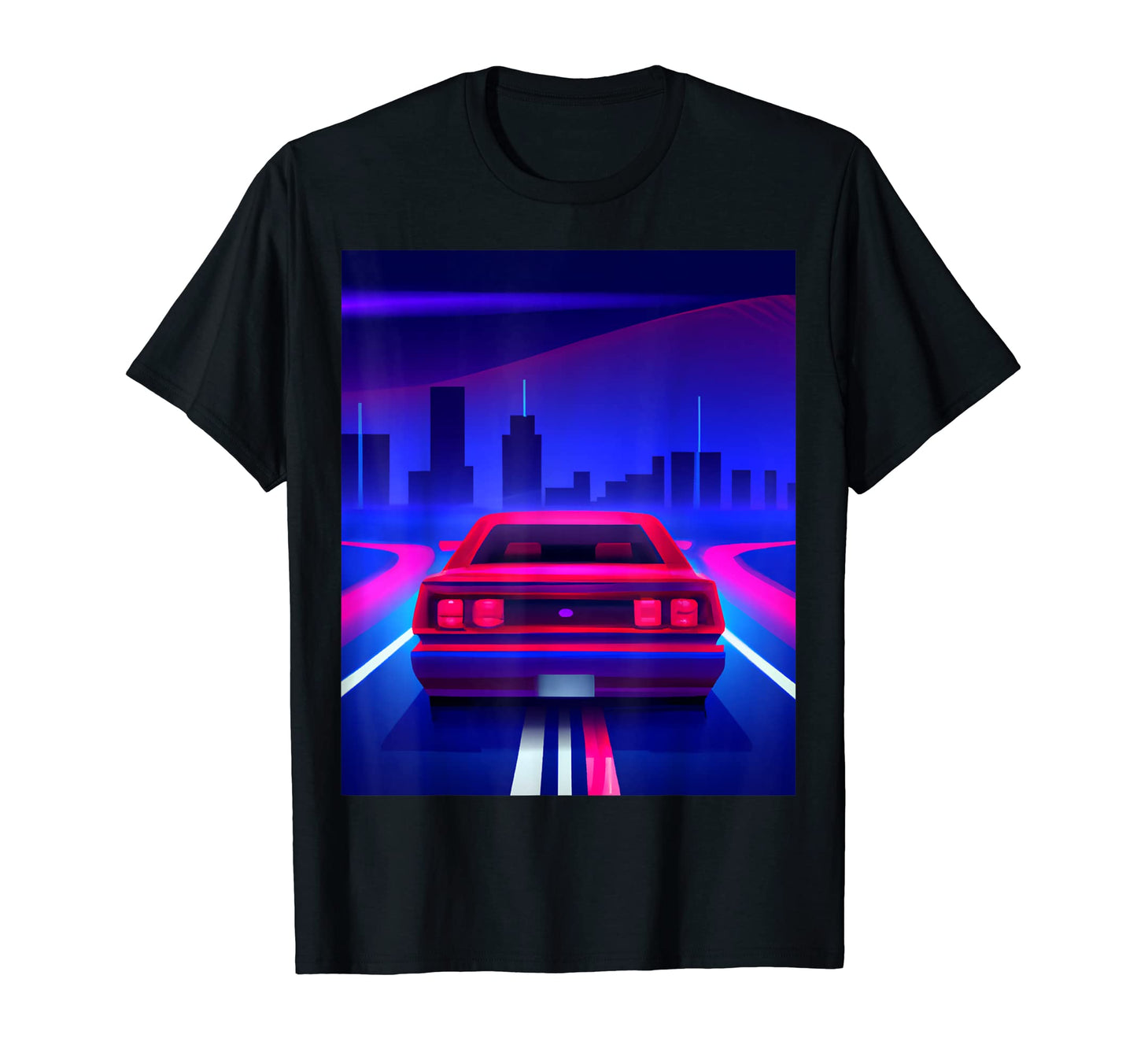 Vaporwave Aesthetic Car Skyscraper T-Shirt - Aesthetic Graphic Unisex - T-Shirt, Sweatshirt, Hoodie