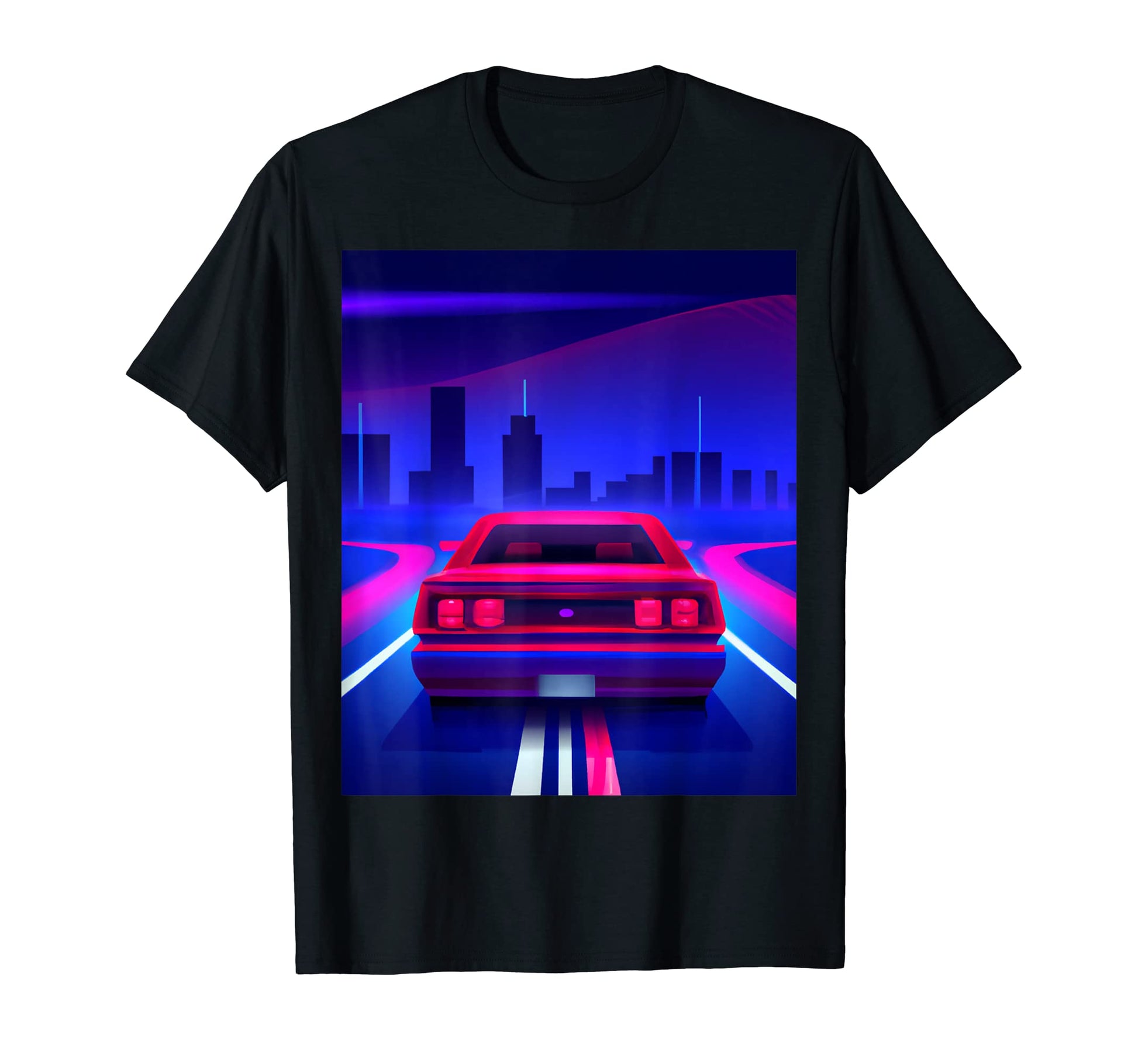 Vaporwave Aesthetic Car Skyscraper T-Shirt - Aesthetic Graphic Unisex - T-Shirt, Sweatshirt, Hoodie