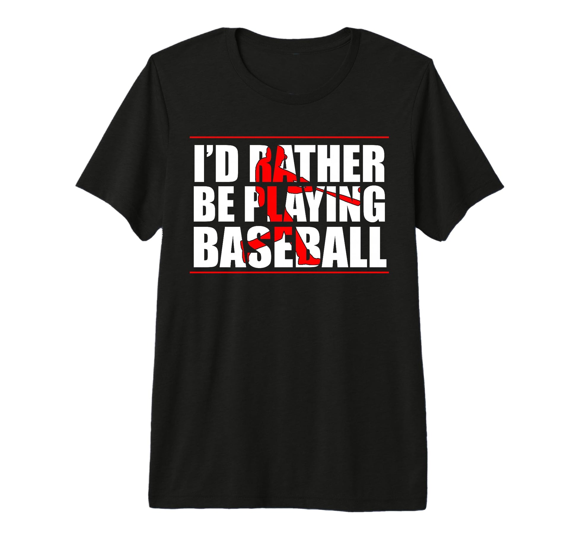 Id Rather Be Playing Baseball Tri Blend T-Shirt - Custom Art Print Unisex - T-Shirt, Sweatshirt, Hoodie