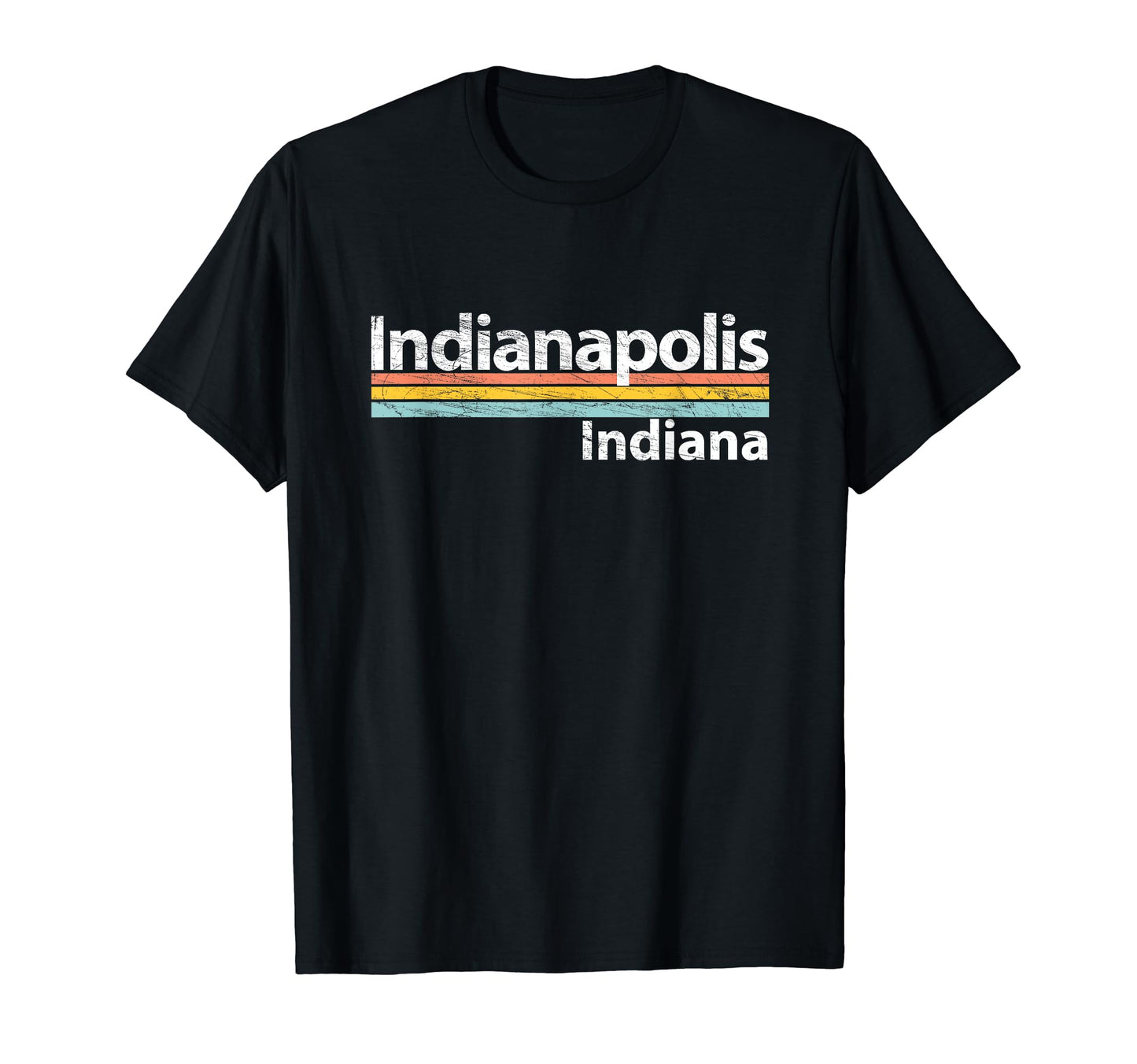 Indianapolis Indiana Worn Stripes T-Shirt - Fun Novelty Design Men Women - T-Shirt, Sweatshirt, Hoodie