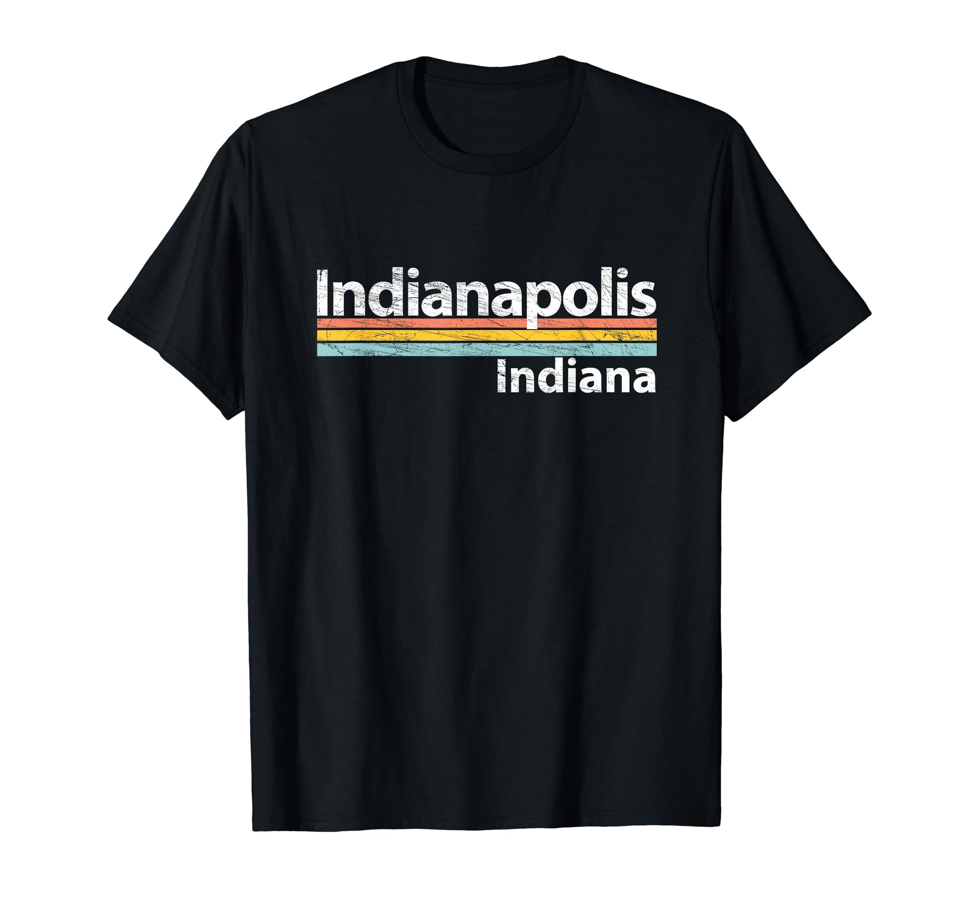 Indianapolis Indiana Worn Stripes T-Shirt - Fun Novelty Design Men Women - T-Shirt, Sweatshirt, Hoodie