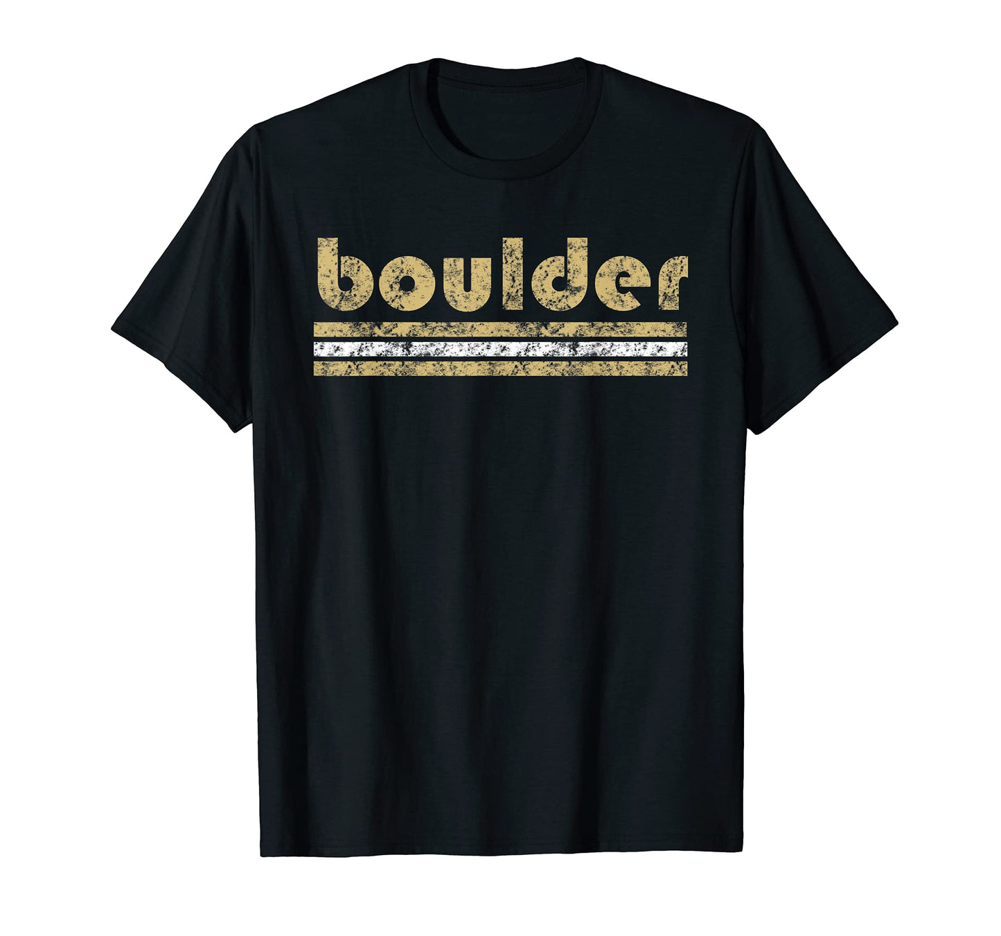 Boulder Colorado Three Stripe T-Shirt - Custom Art Print Unisex - T-Shirt, Sweatshirt, Hoodie