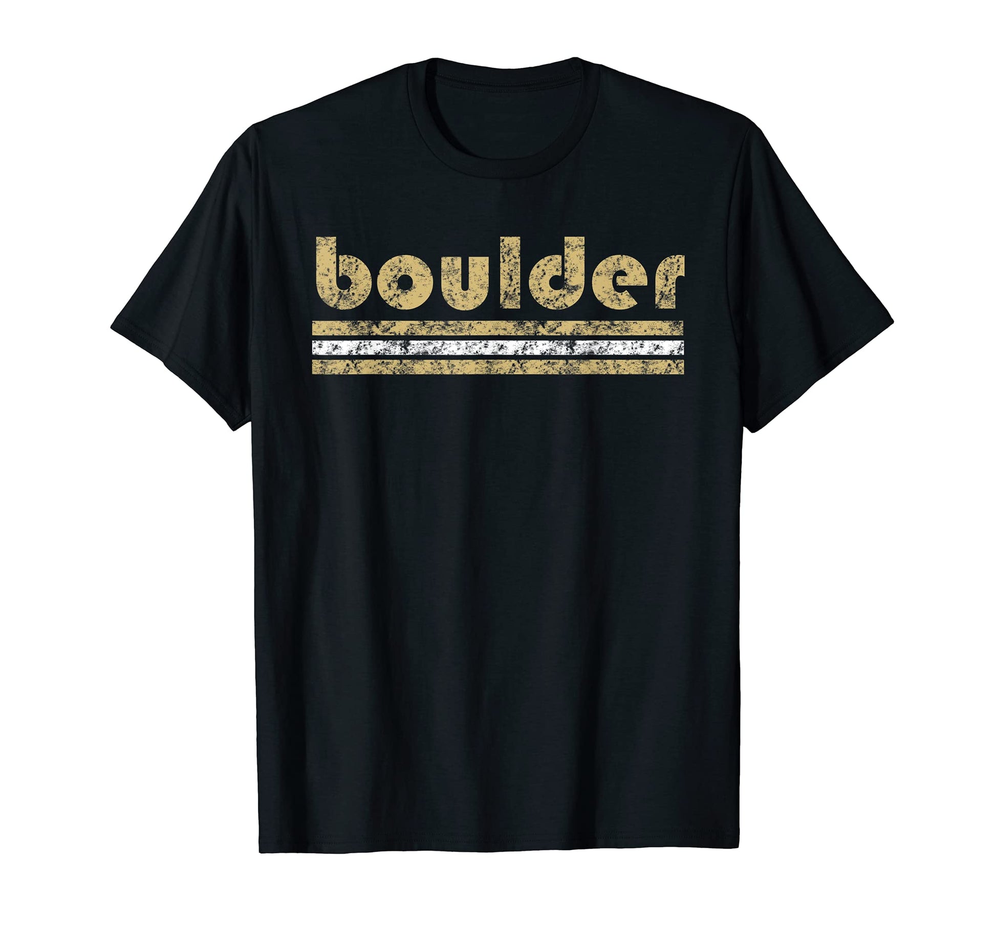 Boulder Colorado Three Stripe T-Shirt - Custom Art Print Unisex - T-Shirt, Sweatshirt, Hoodie