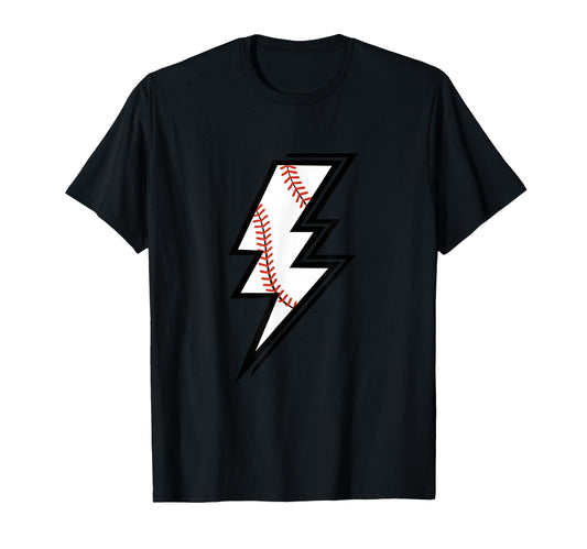Baseball Lightning Bolt Baseball Mom T-Shirt - Novelty Apparel for Adults - T-Shirt, Sweatshirt, Hoodie