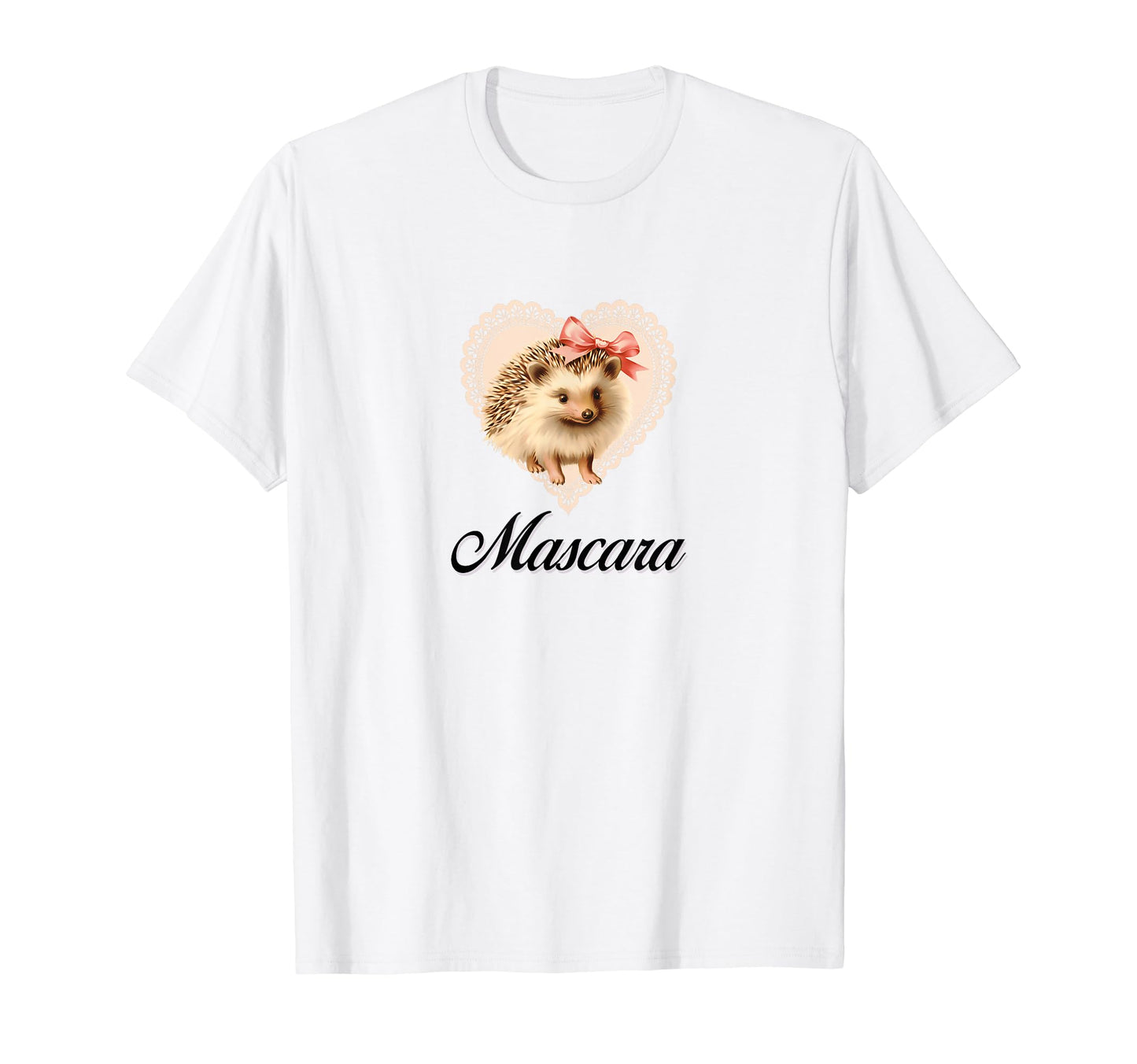Mascara Hedgehog Coquette Bow Girlcore T-Shirt - Unique Graphic Men Women - T-Shirt, Sweatshirt, Hoodie