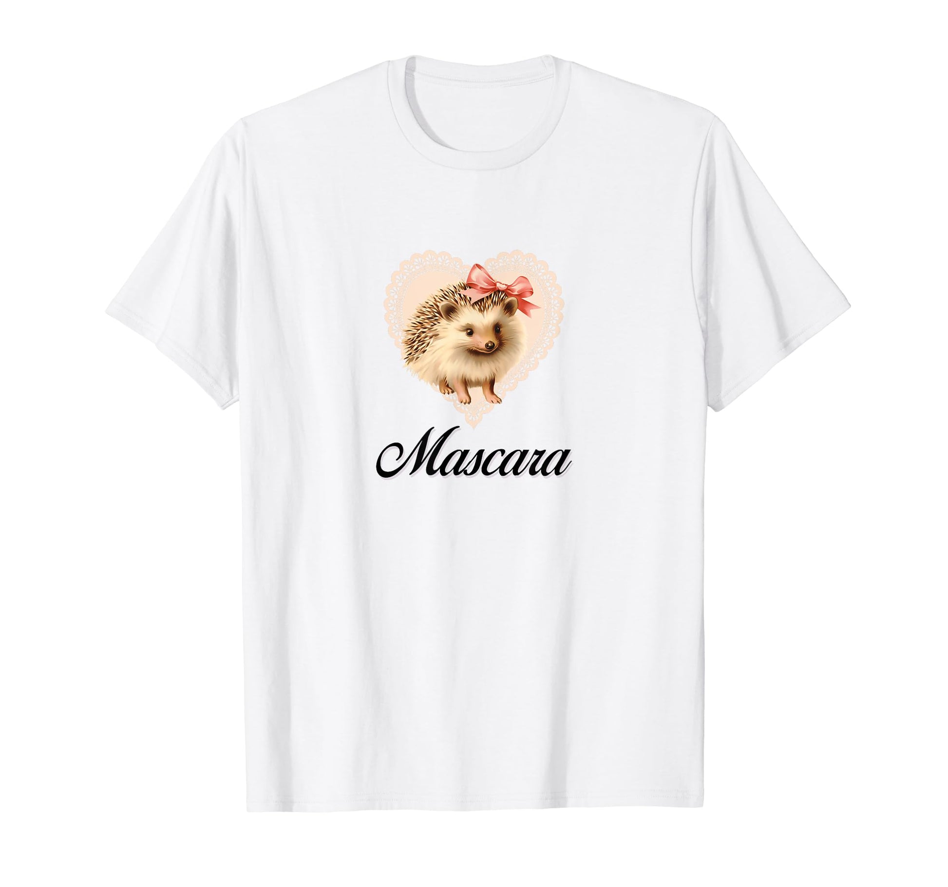 Mascara Hedgehog Coquette Bow Girlcore T-Shirt - Unique Graphic Men Women - T-Shirt, Sweatshirt, Hoodie