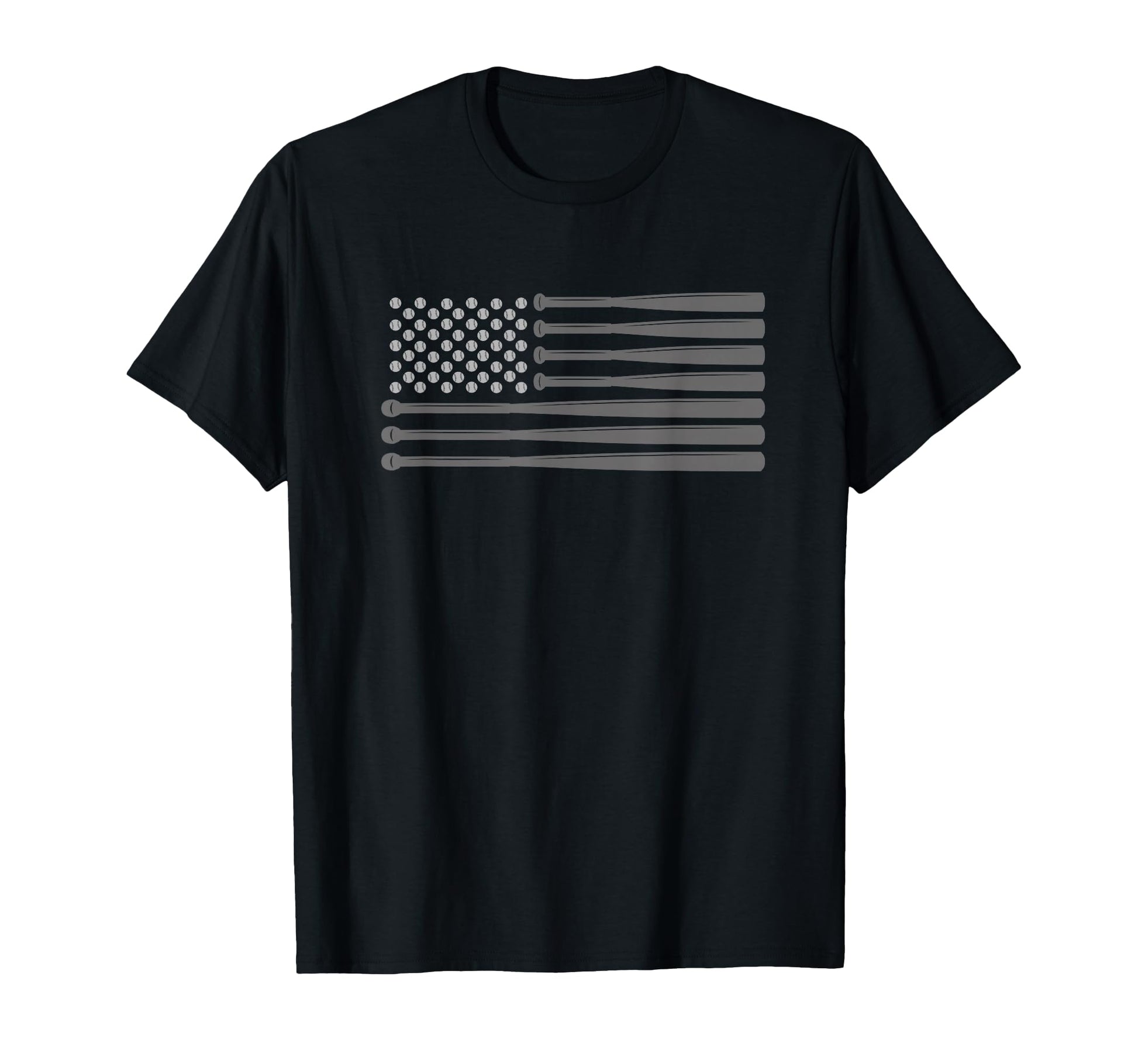 American Flag Baseball And Bats T-Shirt - Casual Everyday Wear for Adults - T-Shirt, Sweatshirt, Hoodie