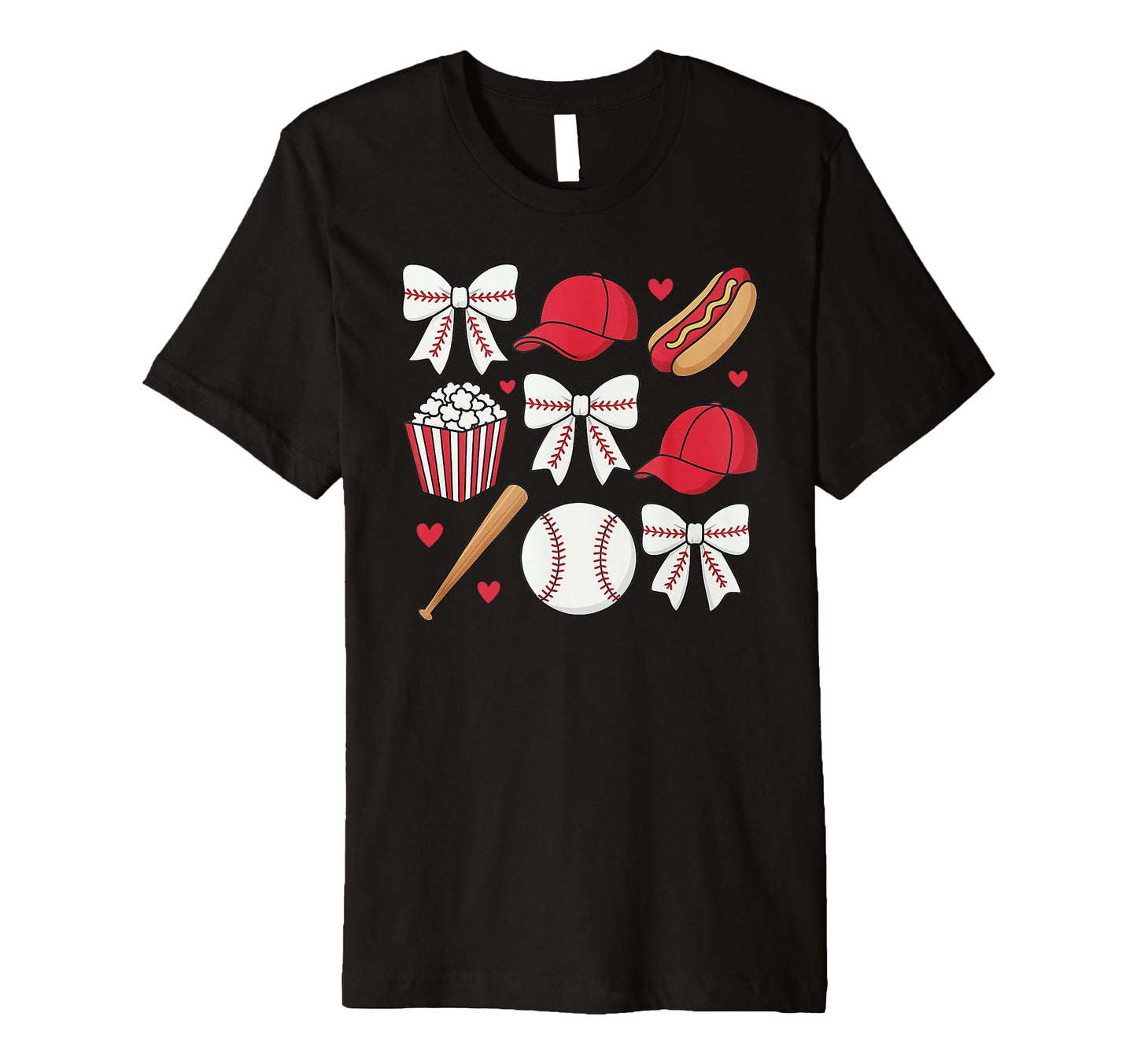 Coquette Bow Baseball Game Day Cheer T-Shirt - Graphic Print for Adults - T-Shirt, Sweatshirt, Hoodie