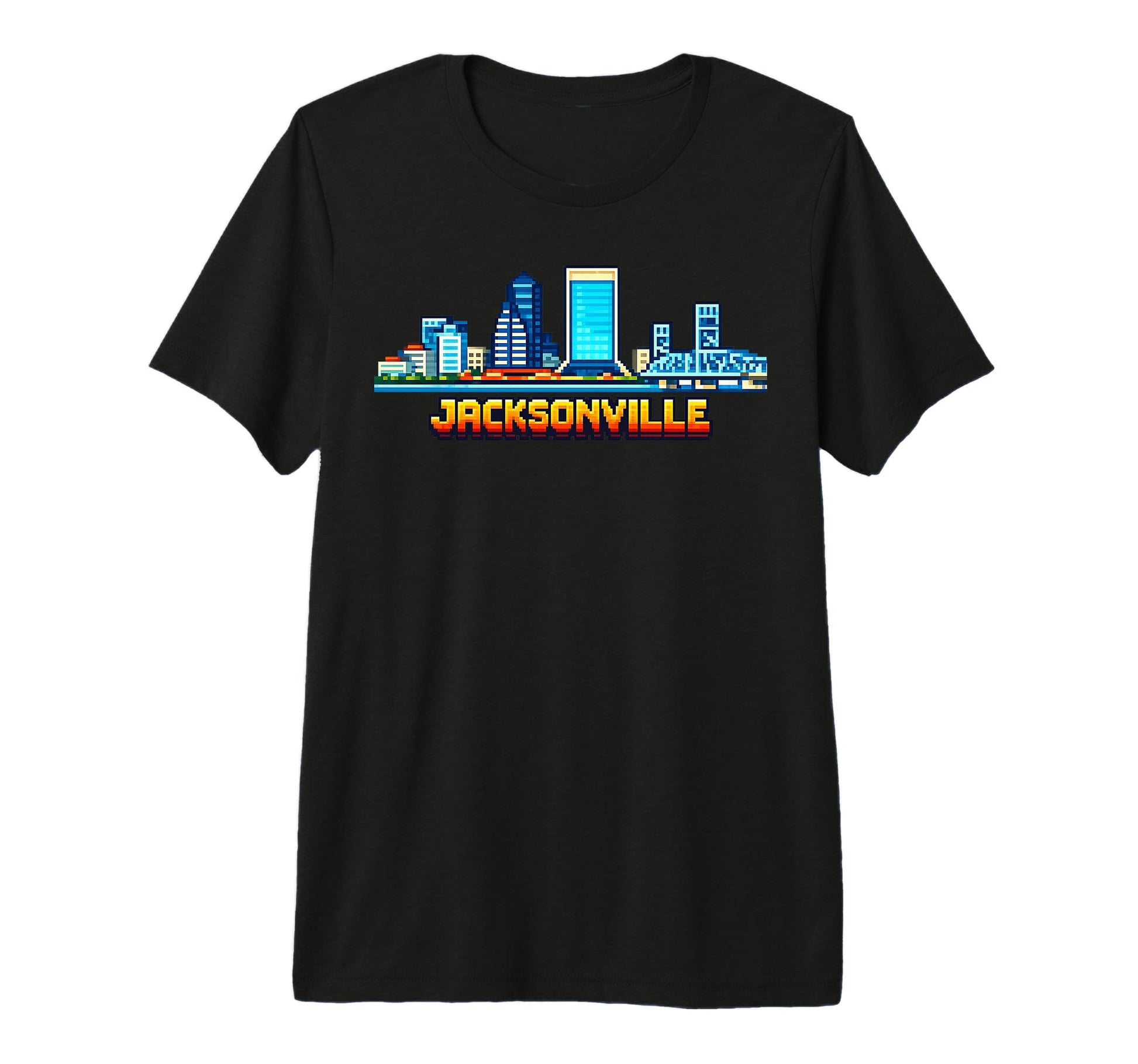 Jacksonville 8 Bit Video Arcade Gamer T-Shirt - Unique Graphic Men Women - T-Shirt, Sweatshirt, Hoodie