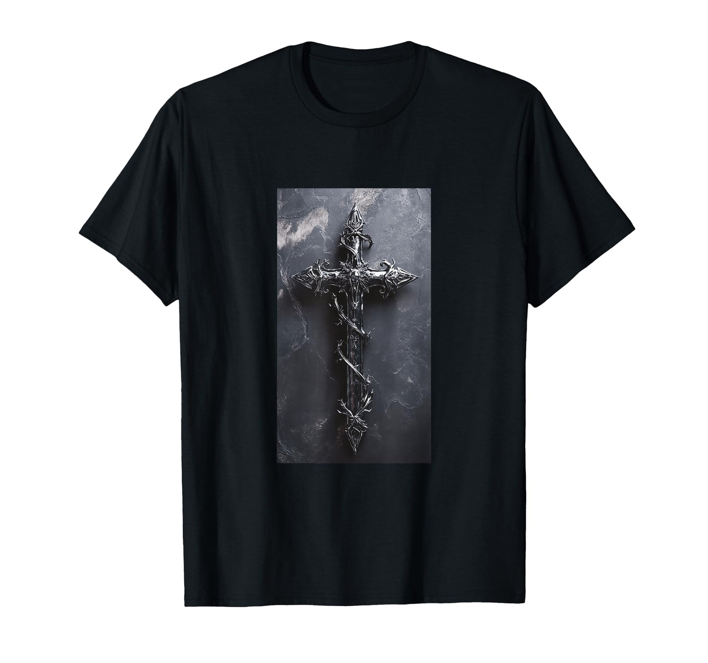 Gothic Cross Grunge Aesthetic Y2K Goth T-Shirt - Minimalist Print Unisex - T-Shirt, Sweatshirt, Hoodie