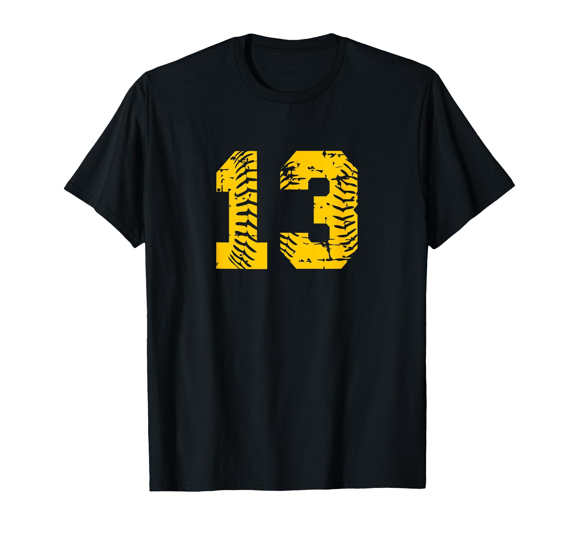 Baseball Softball Number 13 Yellow T-Shirt - Casual Everyday Wear Unisex - T-Shirt, Sweatshirt, Hoodie