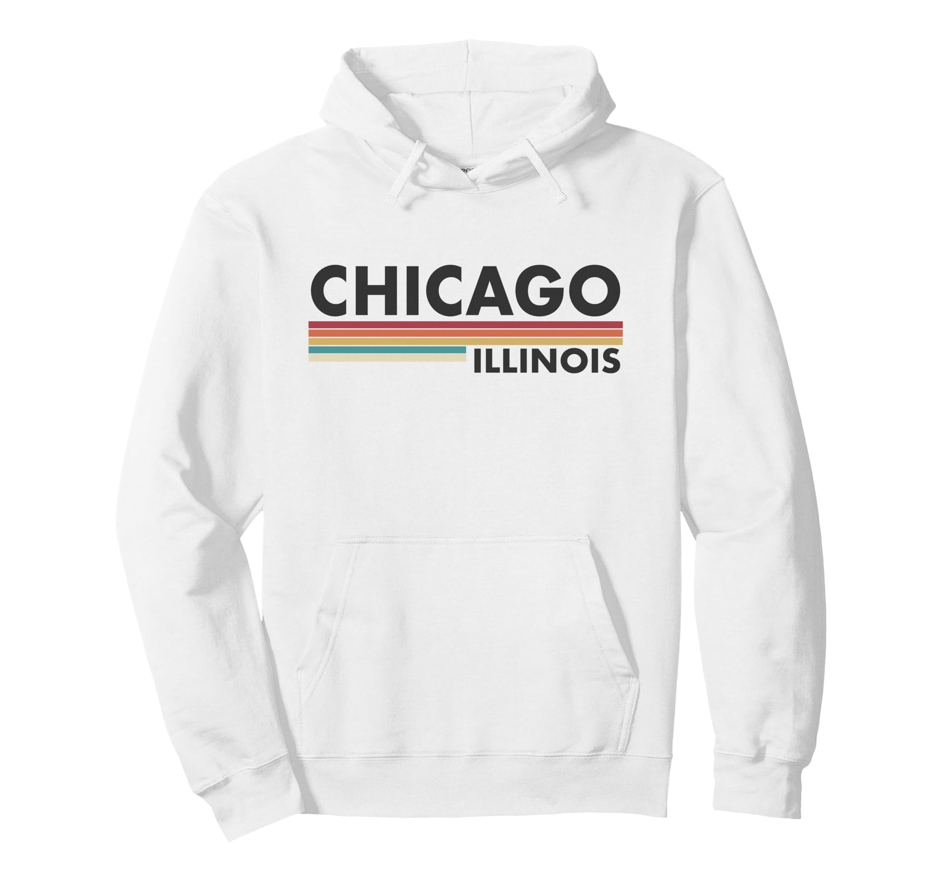 Chicago Illinois Stripes Hoodie - Trendy Graphic Unisex - T-Shirt, Sweatshirt, Hoodie