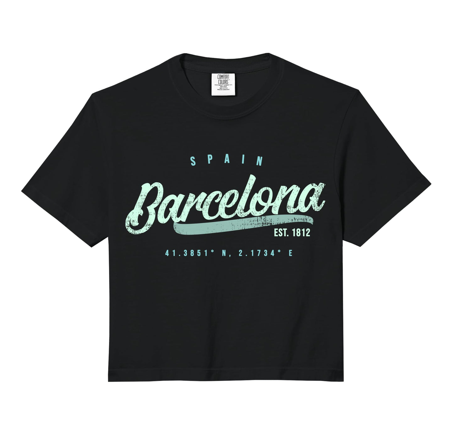 Barcelona Spain Travel Comfort Colors Hoodie - Graphic Print for Adults - T-Shirt, Sweatshirt, Hoodie
